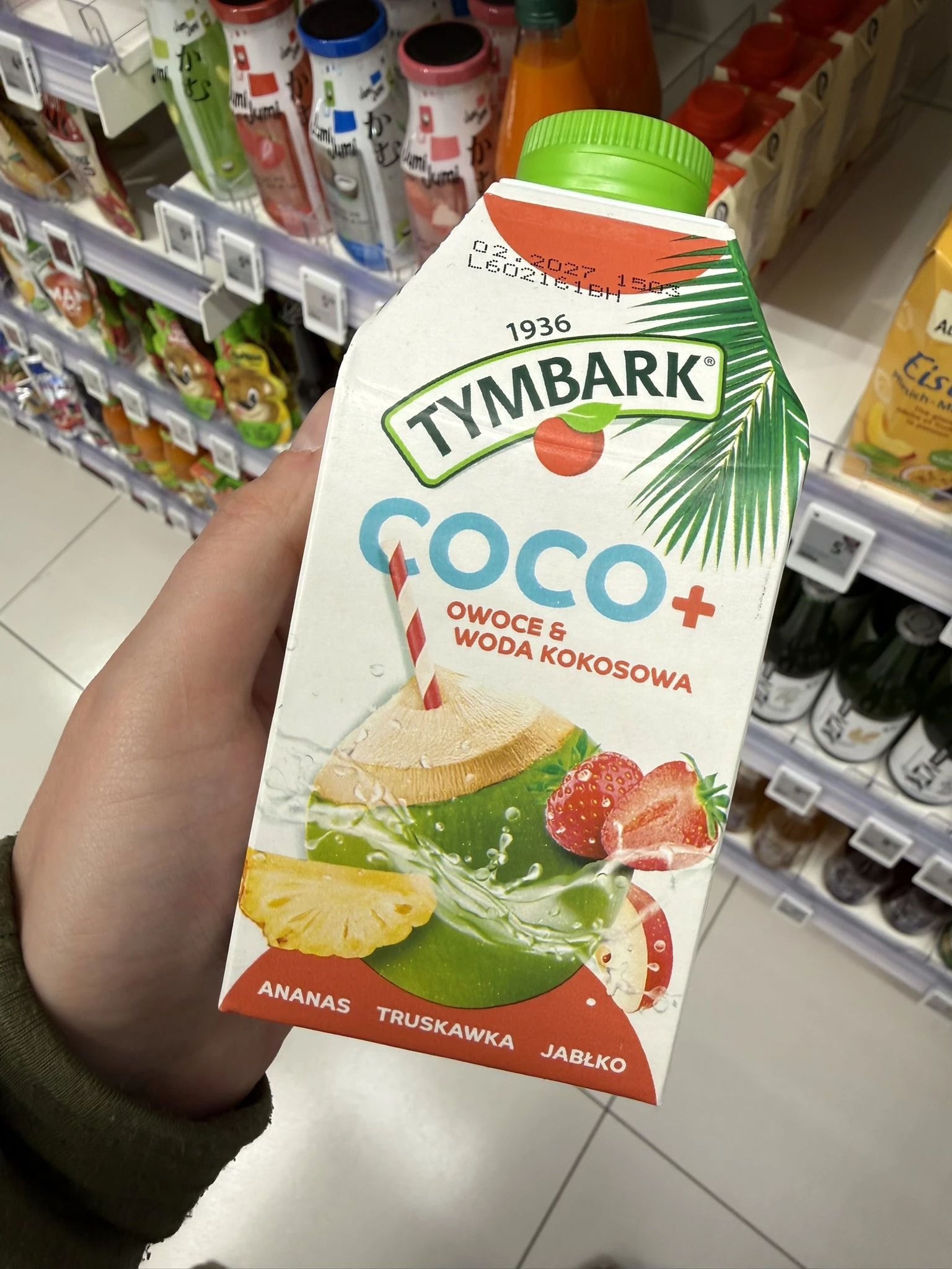 Tymbark Coco+ Napój wieloowocowy z wodą kokosową Ananas Truskawka Jabłko | 500ml