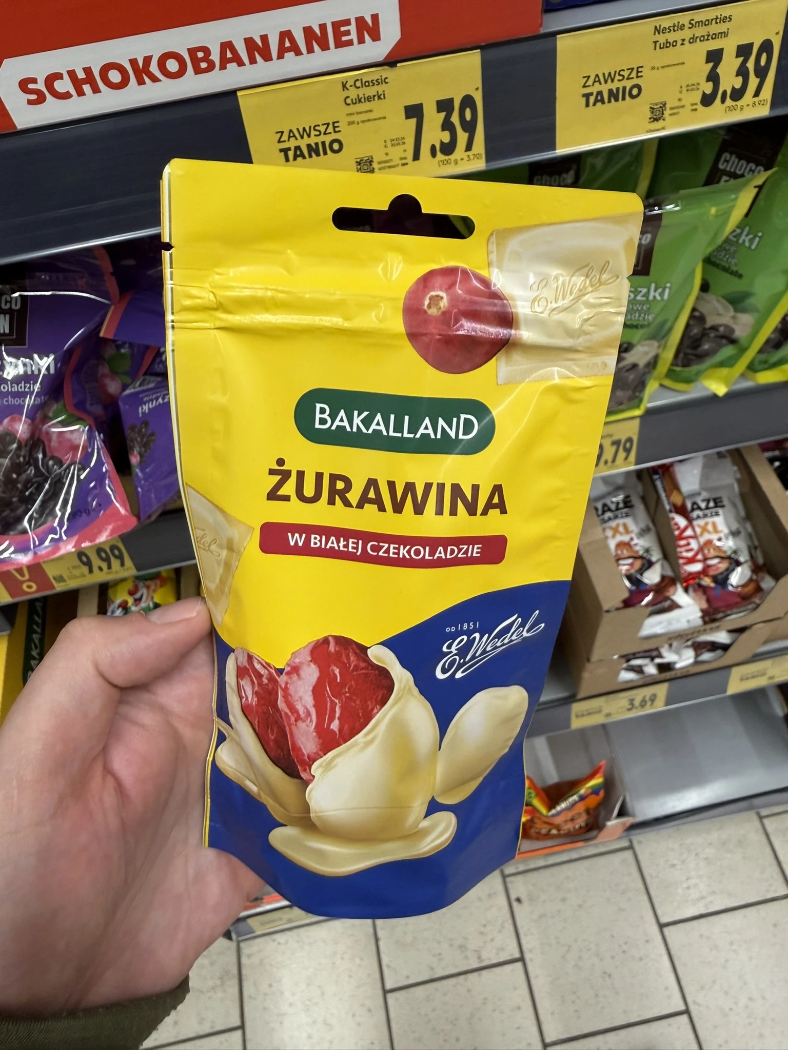 Bakalland Żurawina w białej czekoladzie Wedel | 74g