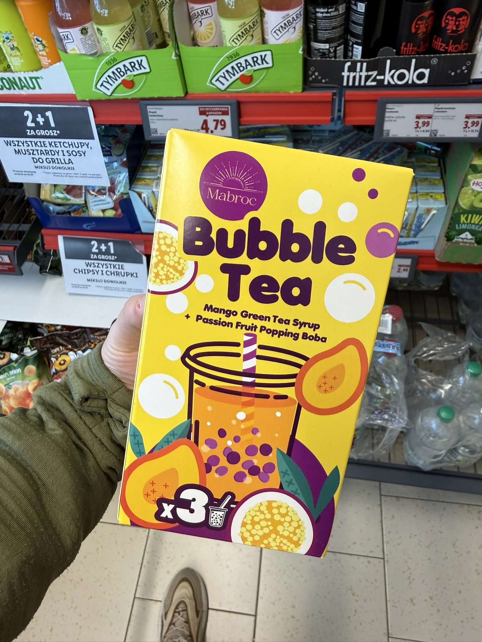 Mabroc Bubble Tea Mango Green Tea Syrup + Passion Fruit Popping Boba | 240g