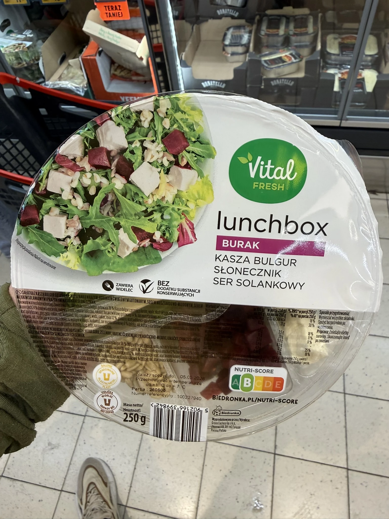 Lunchbox z kaszą bulgur, burakiem, serem solankowym i słonecznikiem Vital Fresh | 250g