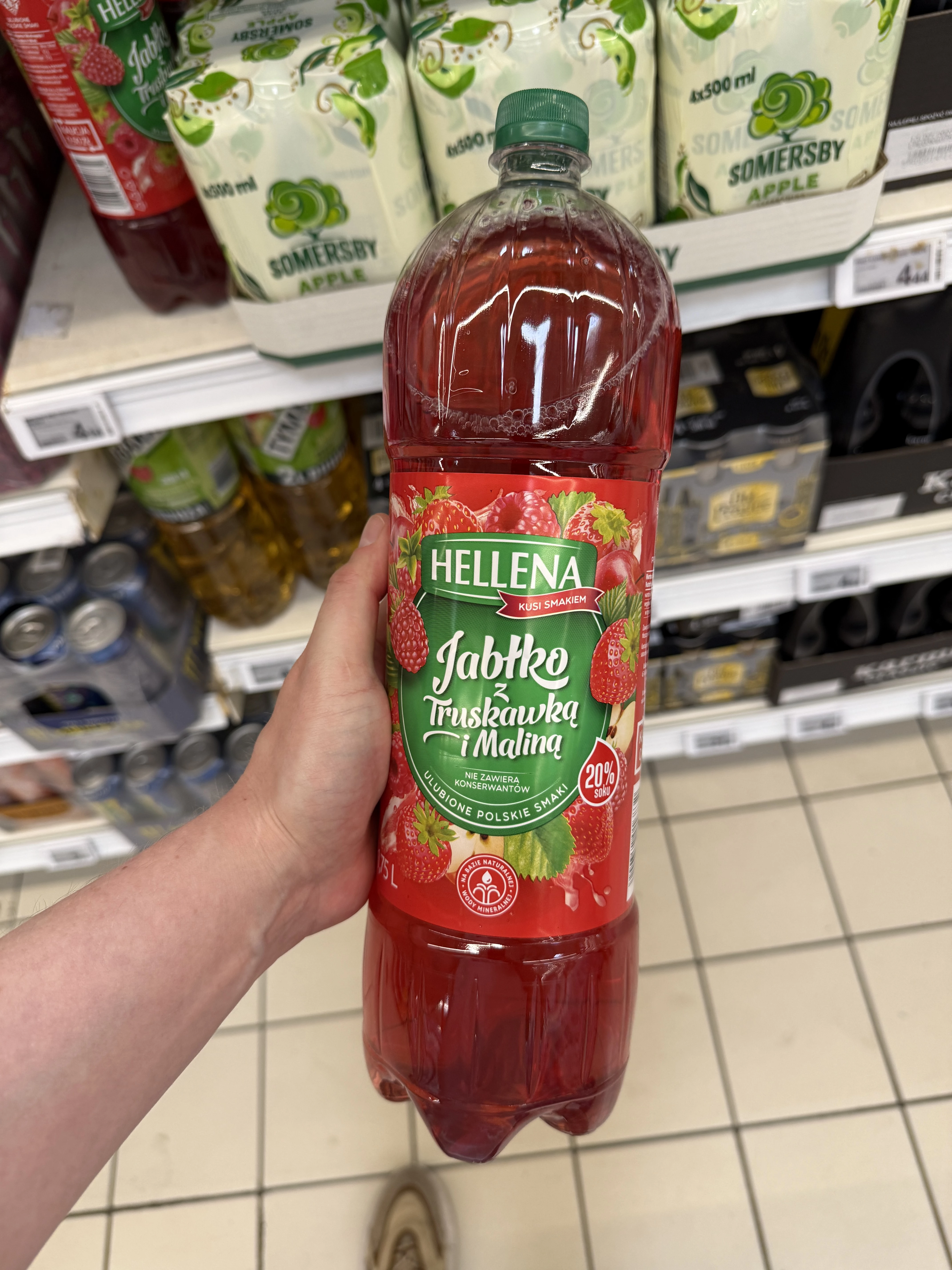 Hellena Napój Niegazowany Jabłko z Truskawką i Maliną | 1750ml
