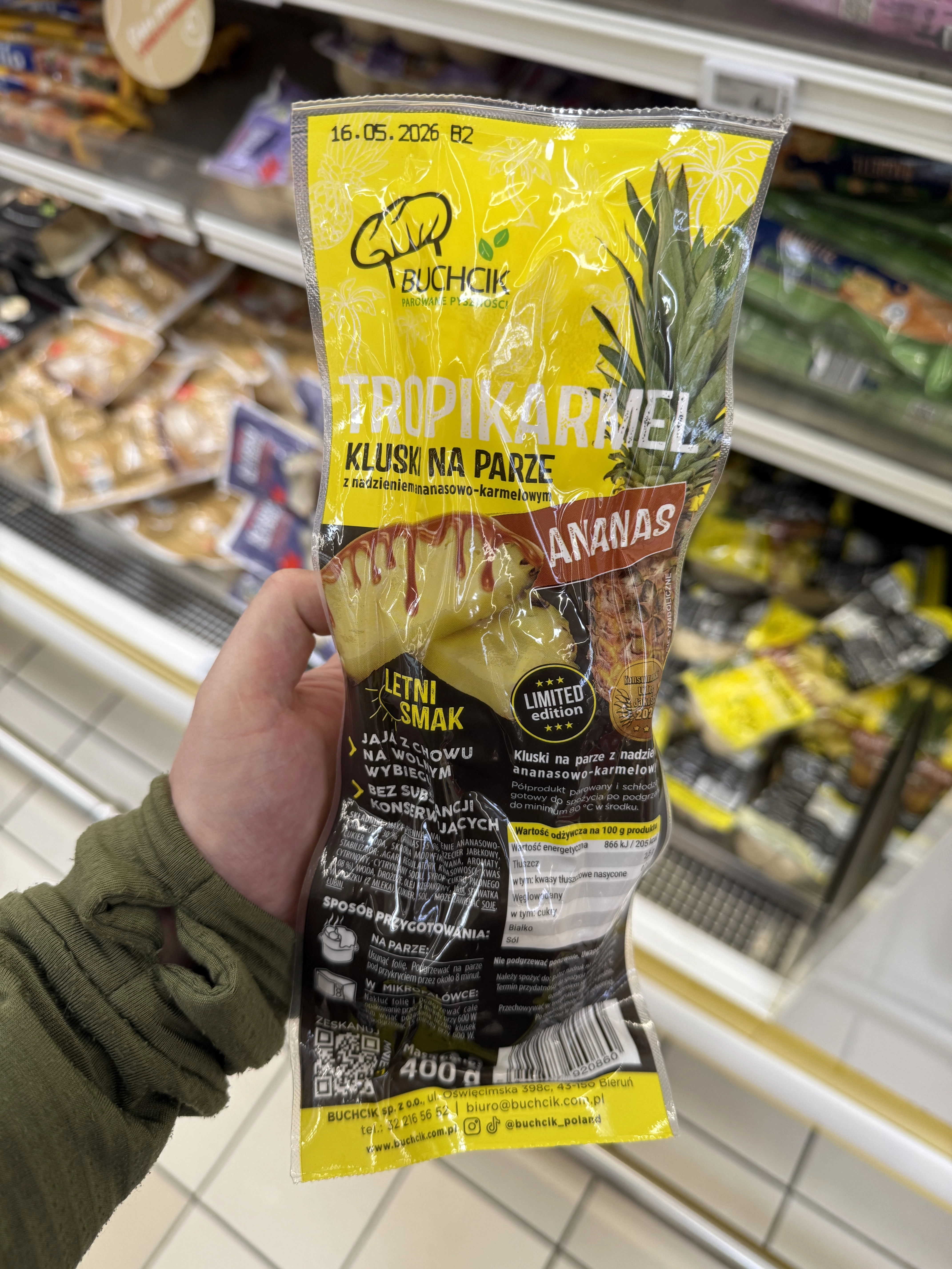 Tropikarmel – Kluski na parze z nadzieniem ananasowo-karmelowym | 400g