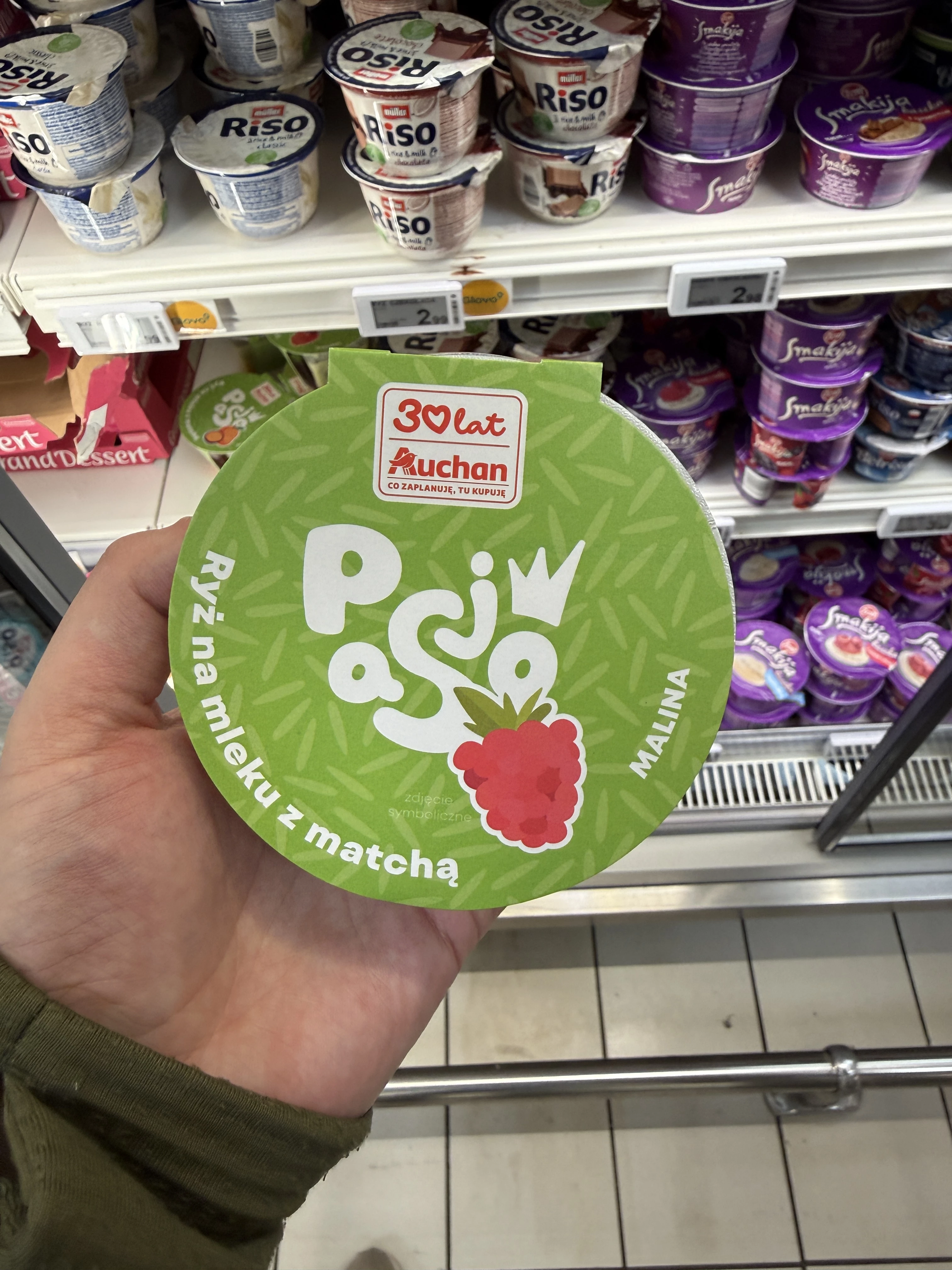 Pasjo Ryż na mleku z matchą Malina | 135g