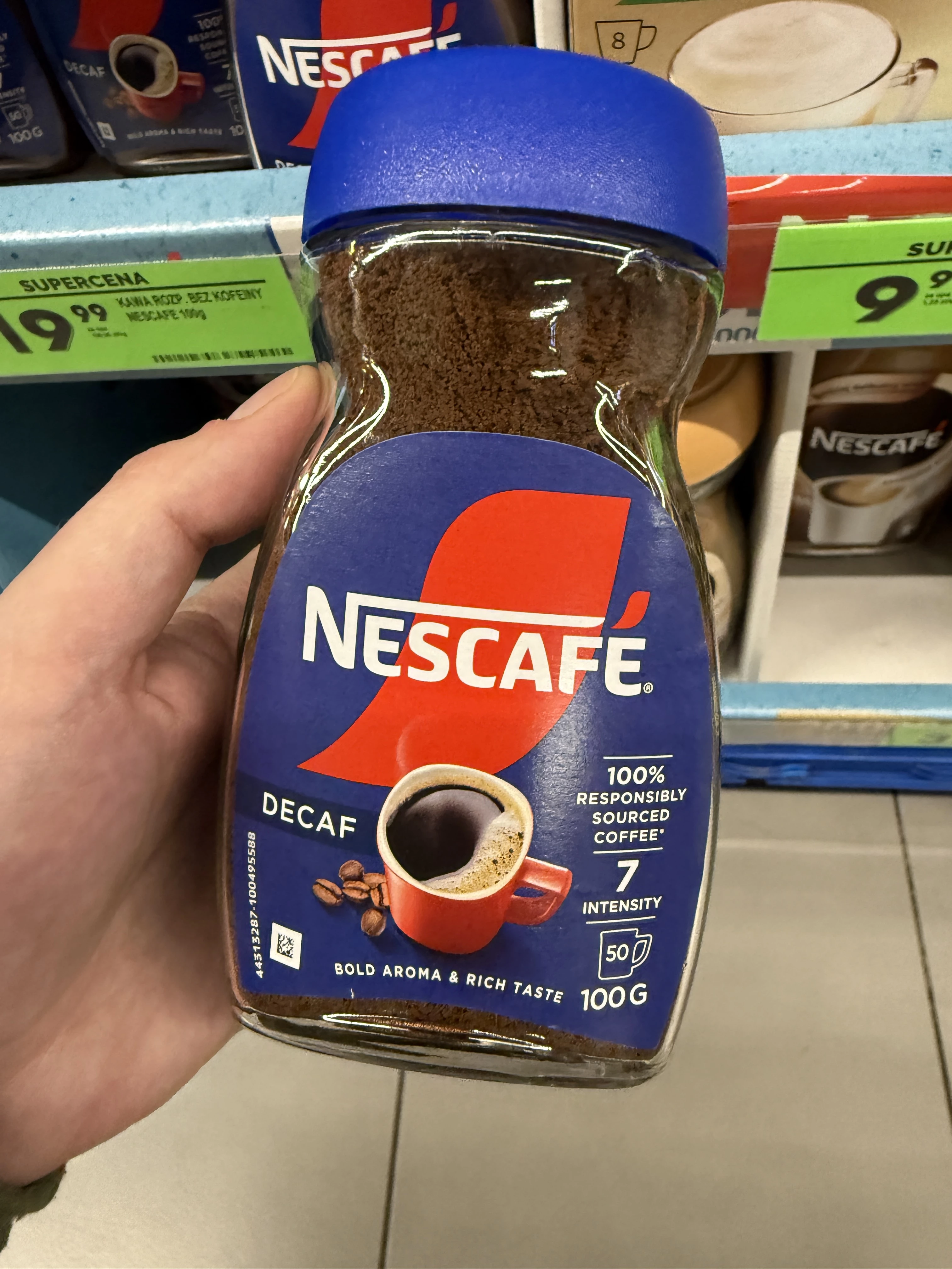 Nescafé Decaf – bezkofeinowa kawa rozpuszczalna | 100g