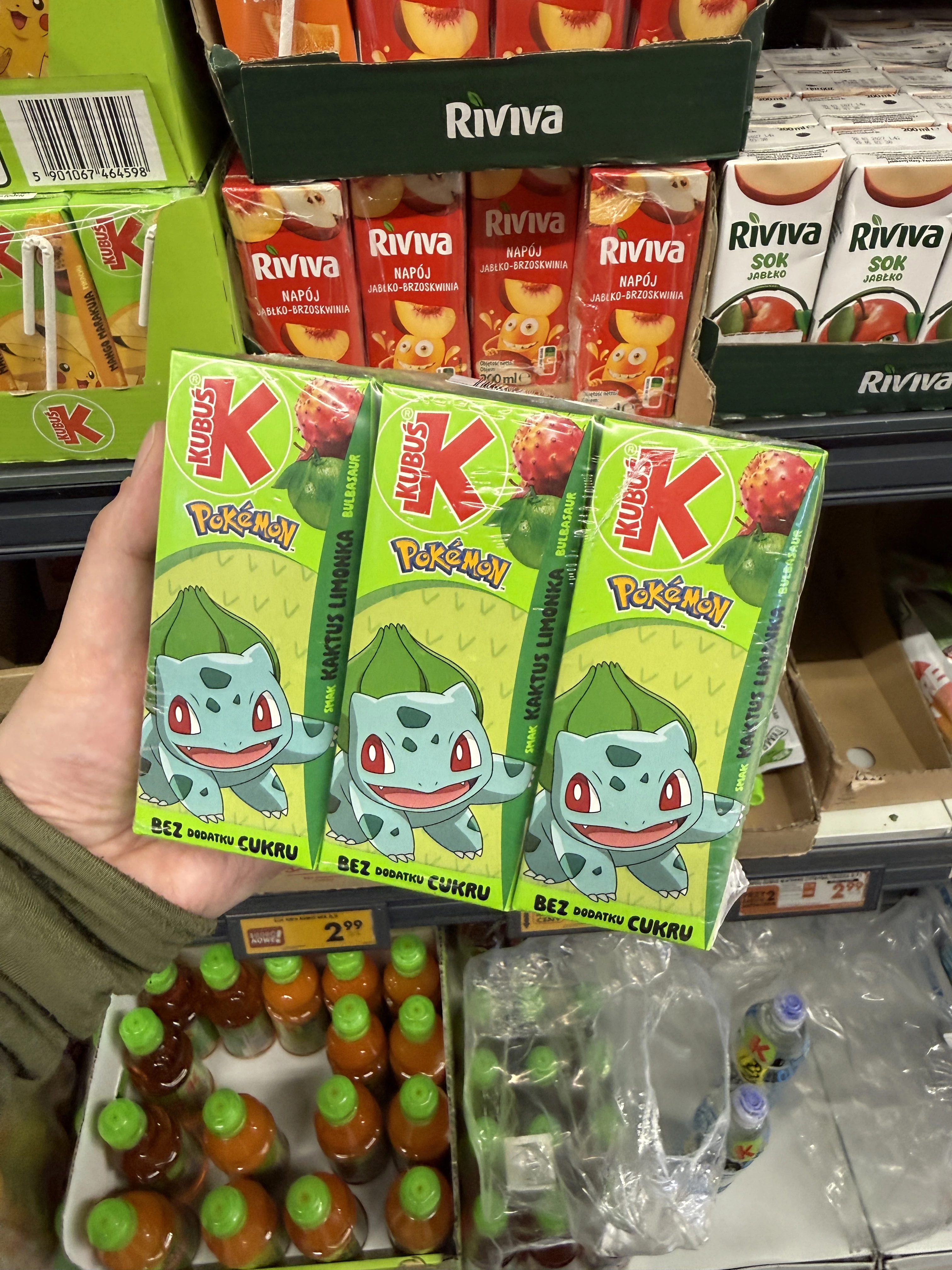 Kubuś Pokémon napój smak kaktus-limonka | 3 x 200ml