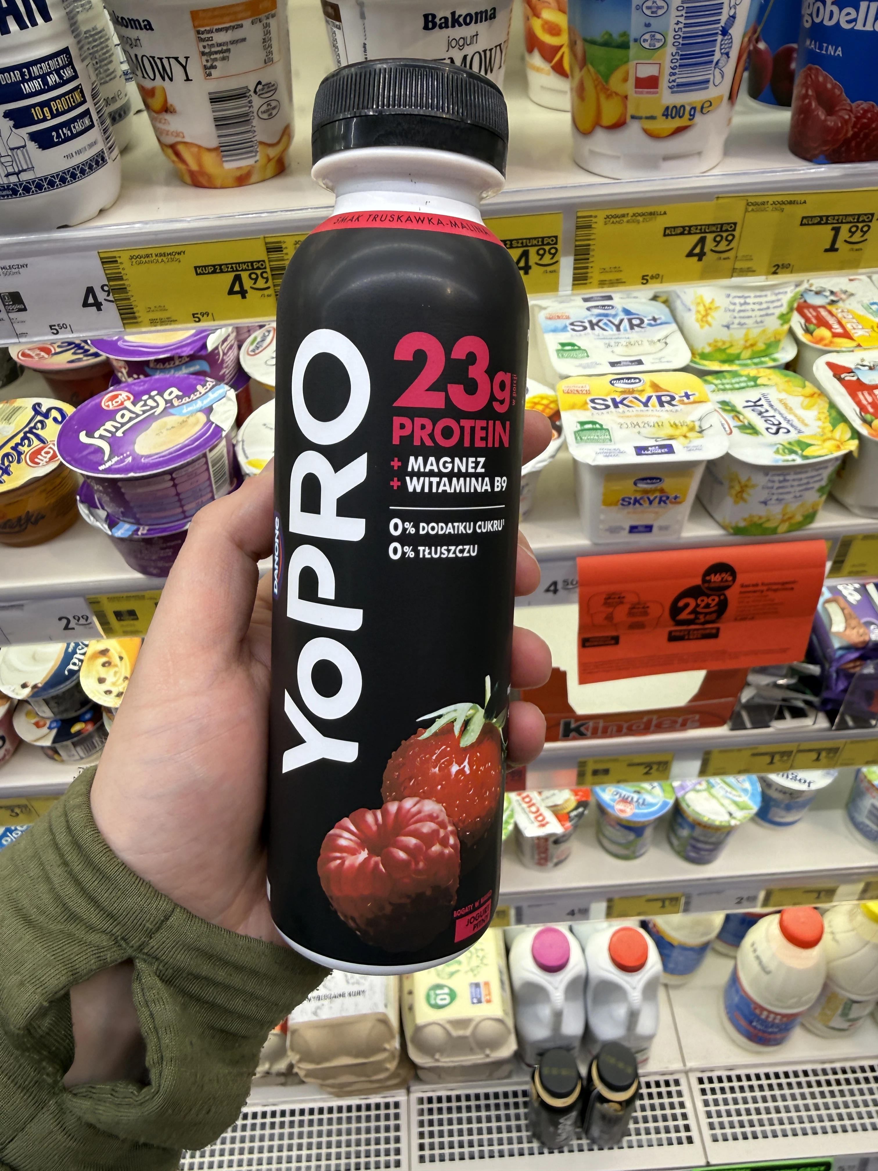 Danone YoPro Jogurt pitny smak truskawka-malina | 270g