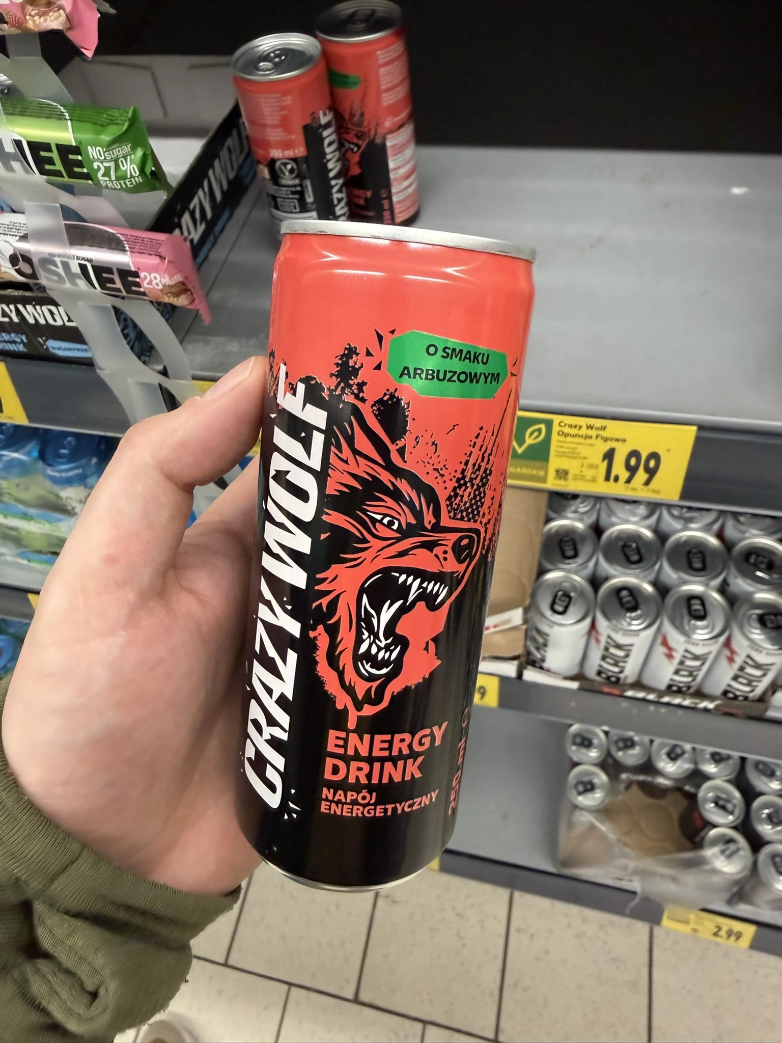 Crazy Wolf Energy Drink o smaku arbuzowym | 250ml