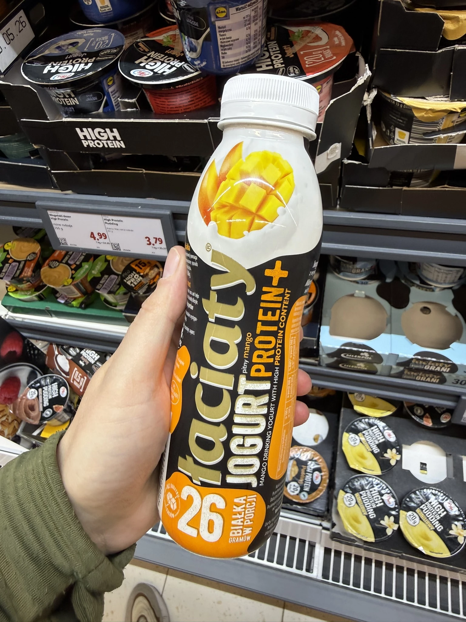 Łaciaty Protein+ Jogurt pitny mango | 360g