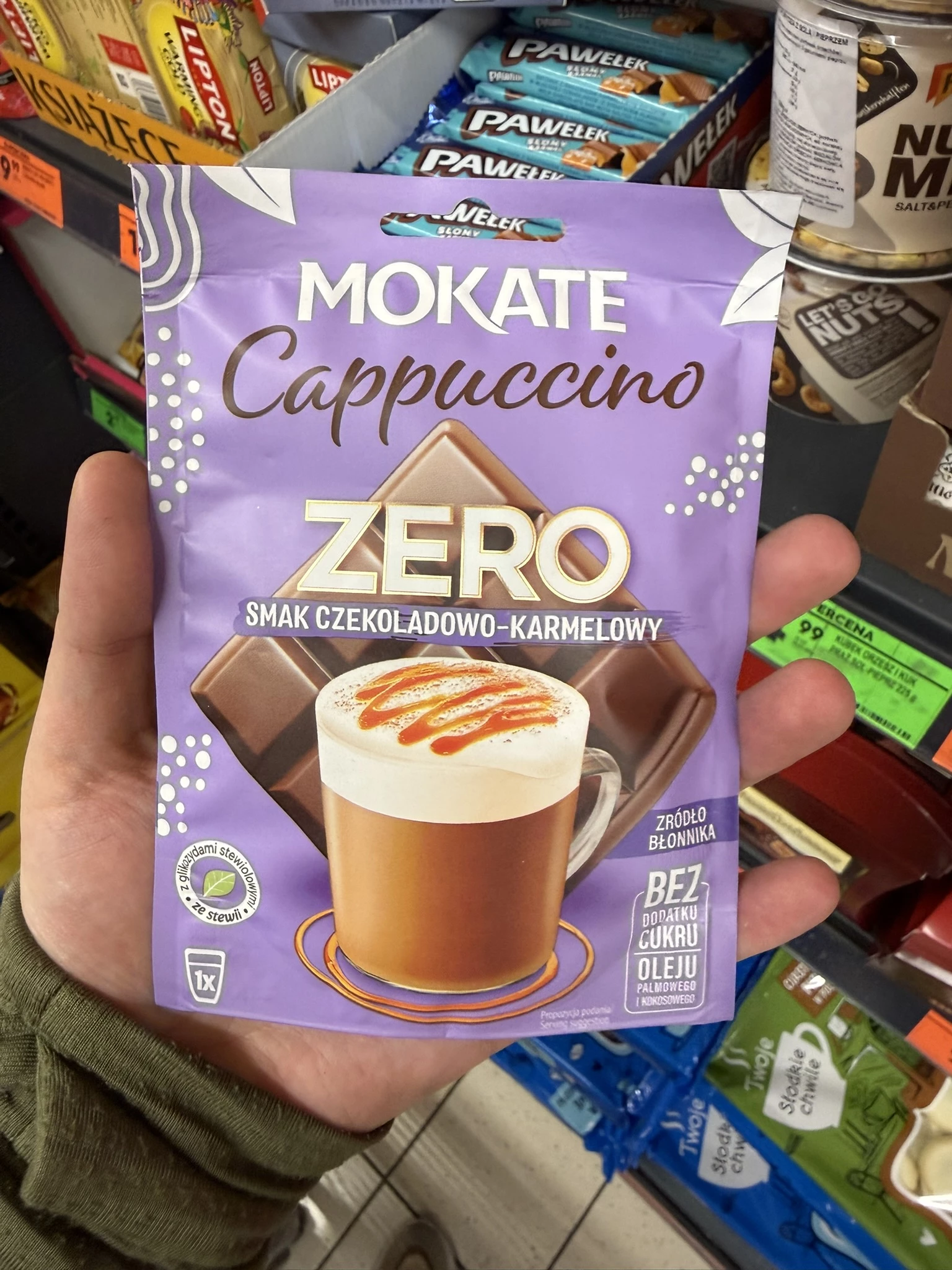 Mokate Zero Cappuccino smak czekoladowo-karmelowy | 20g