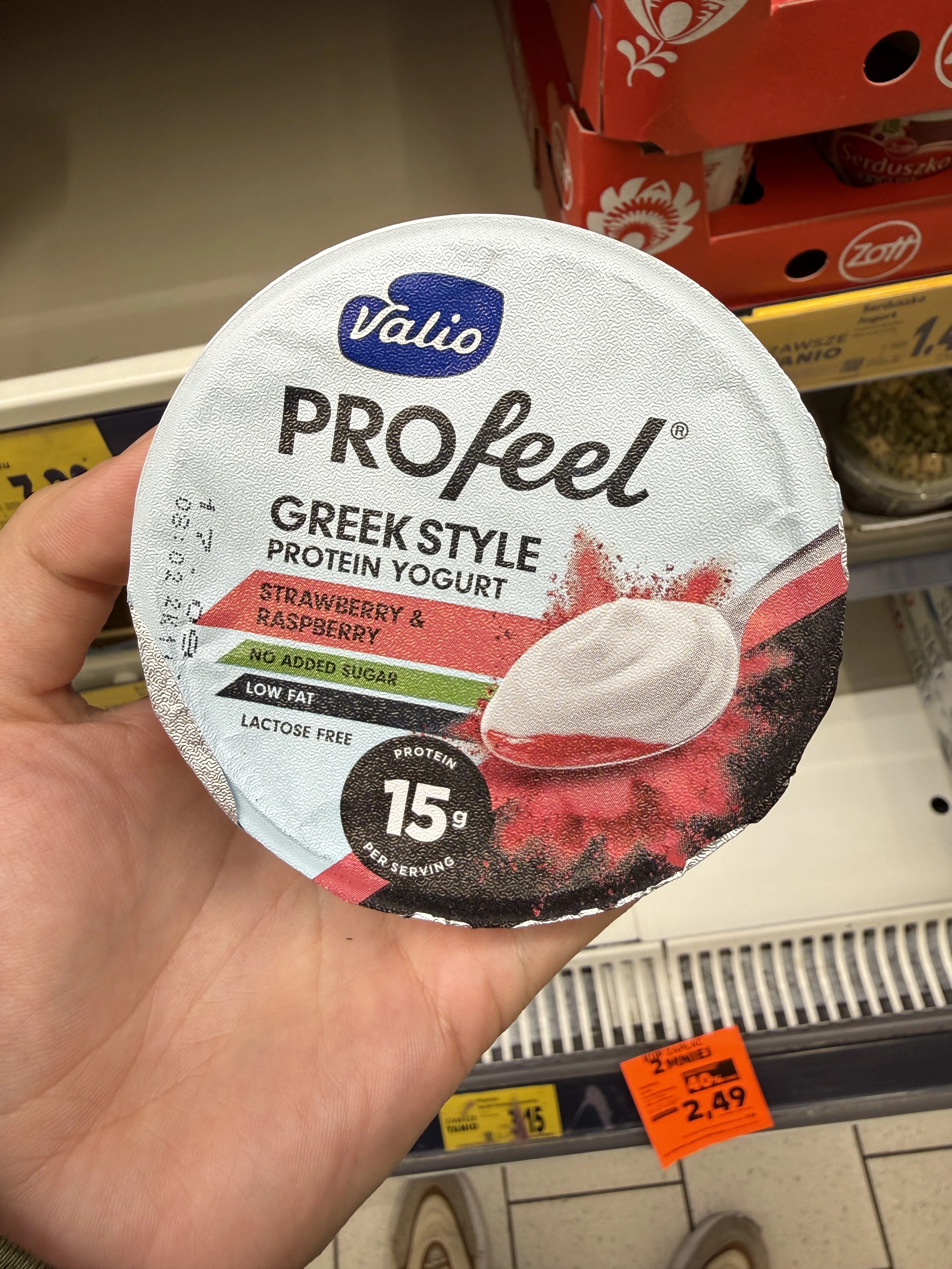 Valio Profeel Greek Style Protein Yogurt Strawberry & Raspberry | 160g