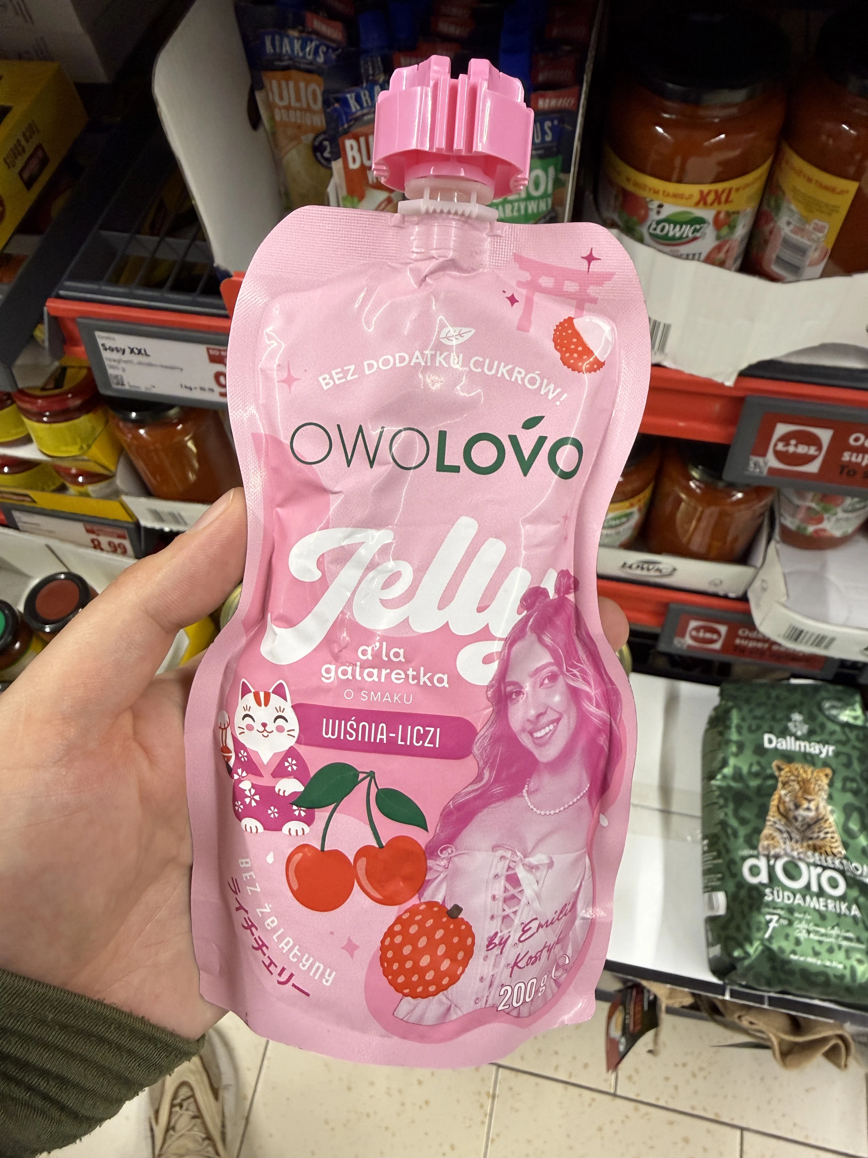 OwoLovo Jelly a’la galaretka o smaku wiśnia-liczi Emilia Kostyk