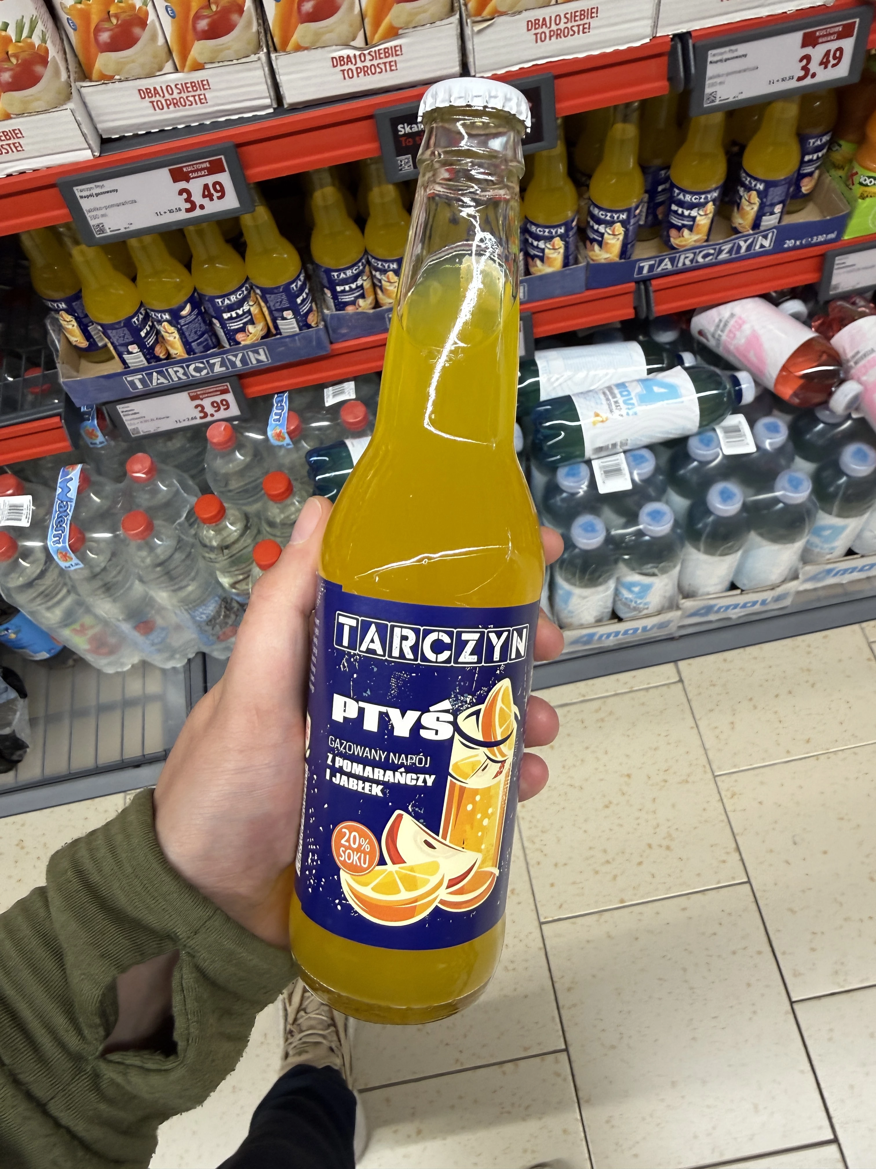 Tarczyn Ptyś Gazowany napój z pomarańczy i jabłek | 330ml