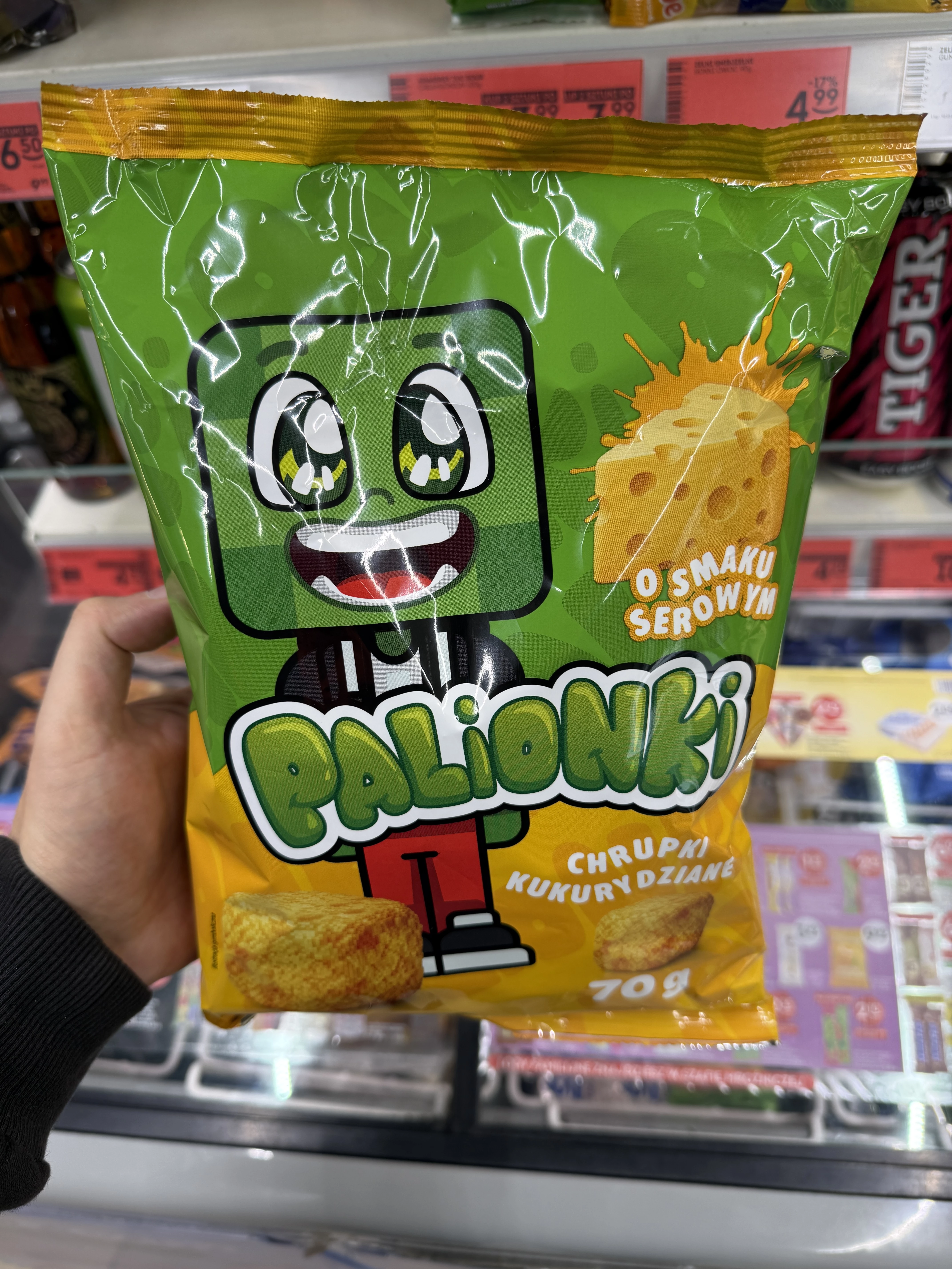 Palionki chrupki kukurydziane o smaku serowym | 70g