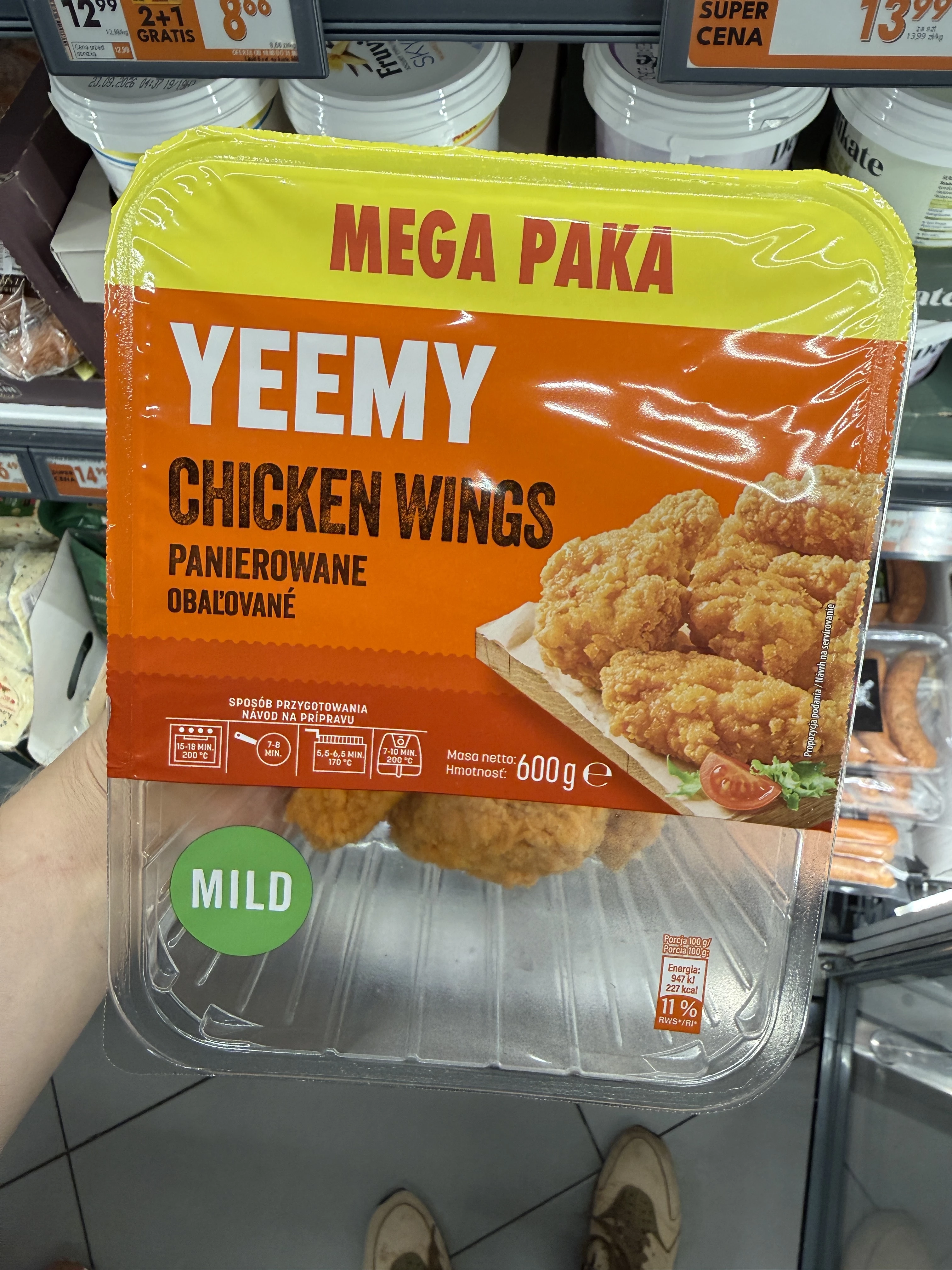 Yeemy Skrzydełka panierowane łagodne z kurczaka | 600g