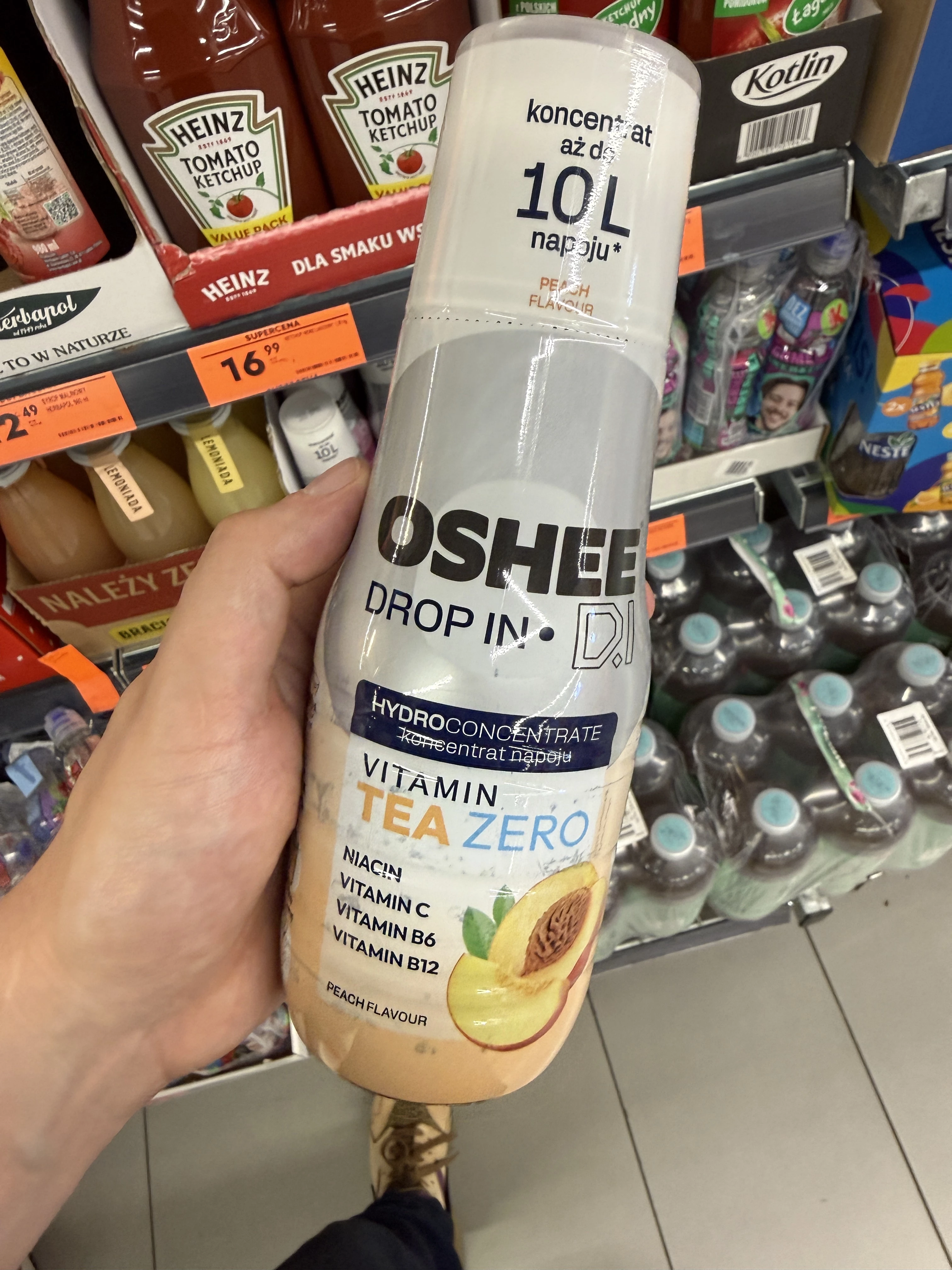 Oshee Drop In Hydroconcentrate Vitamin Tea Zero brzoskwinia | 500ml