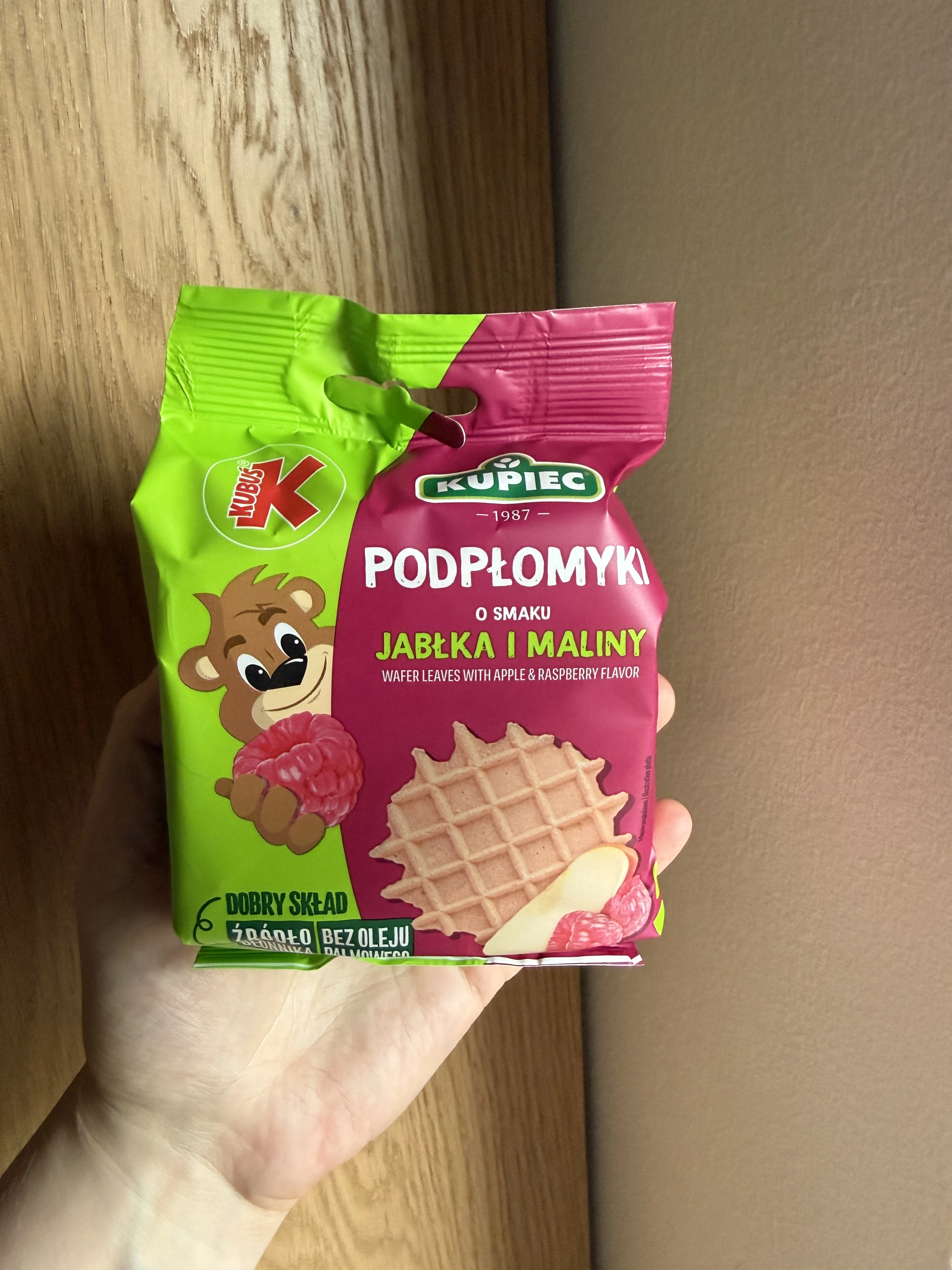 Kupiec & Kubuś Podpłomyki Mini o smaku jabłka i maliny | 30g