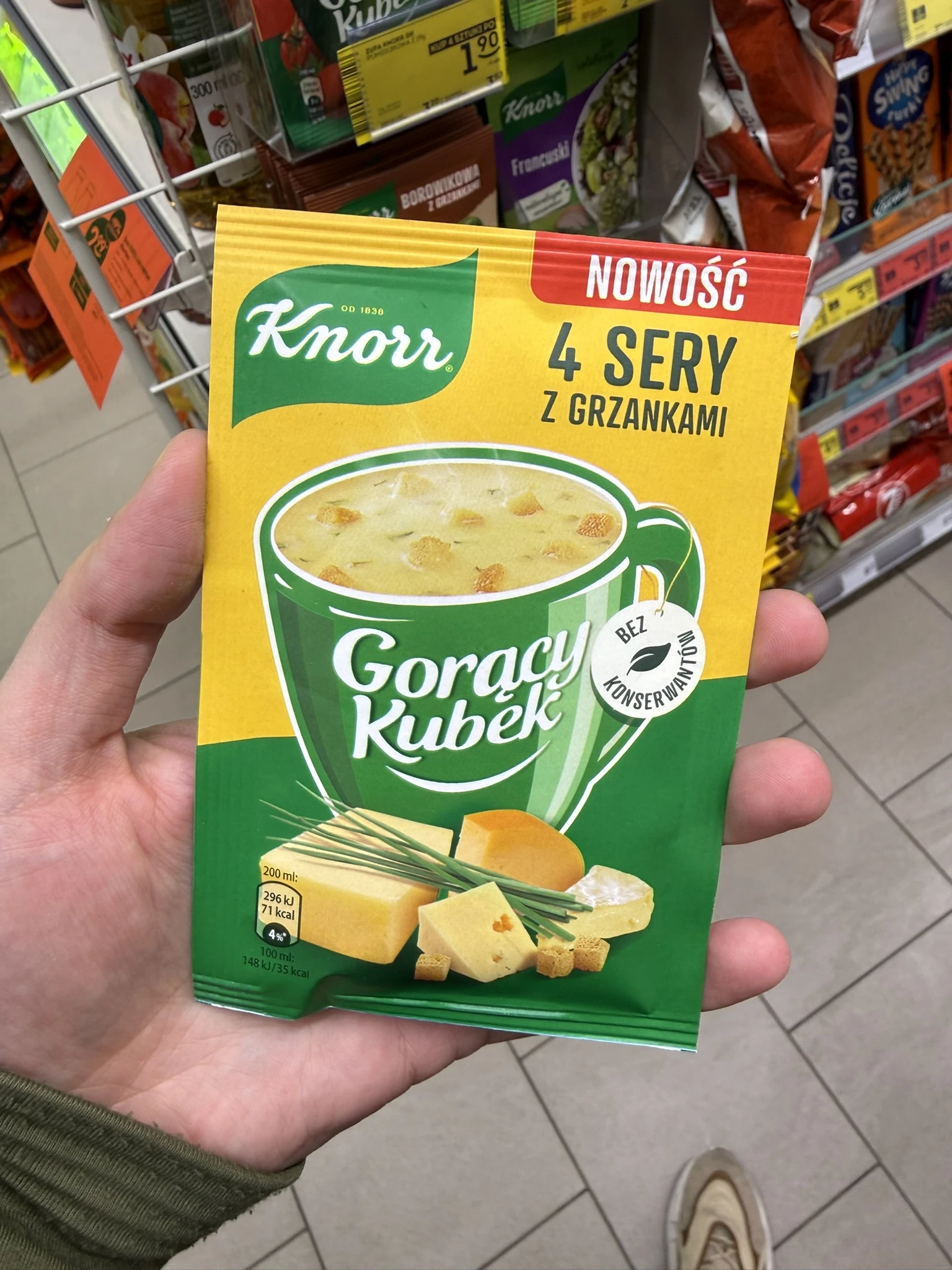 Knorr Gorący Kubek Zupa 4 sery z grzankami | 17g