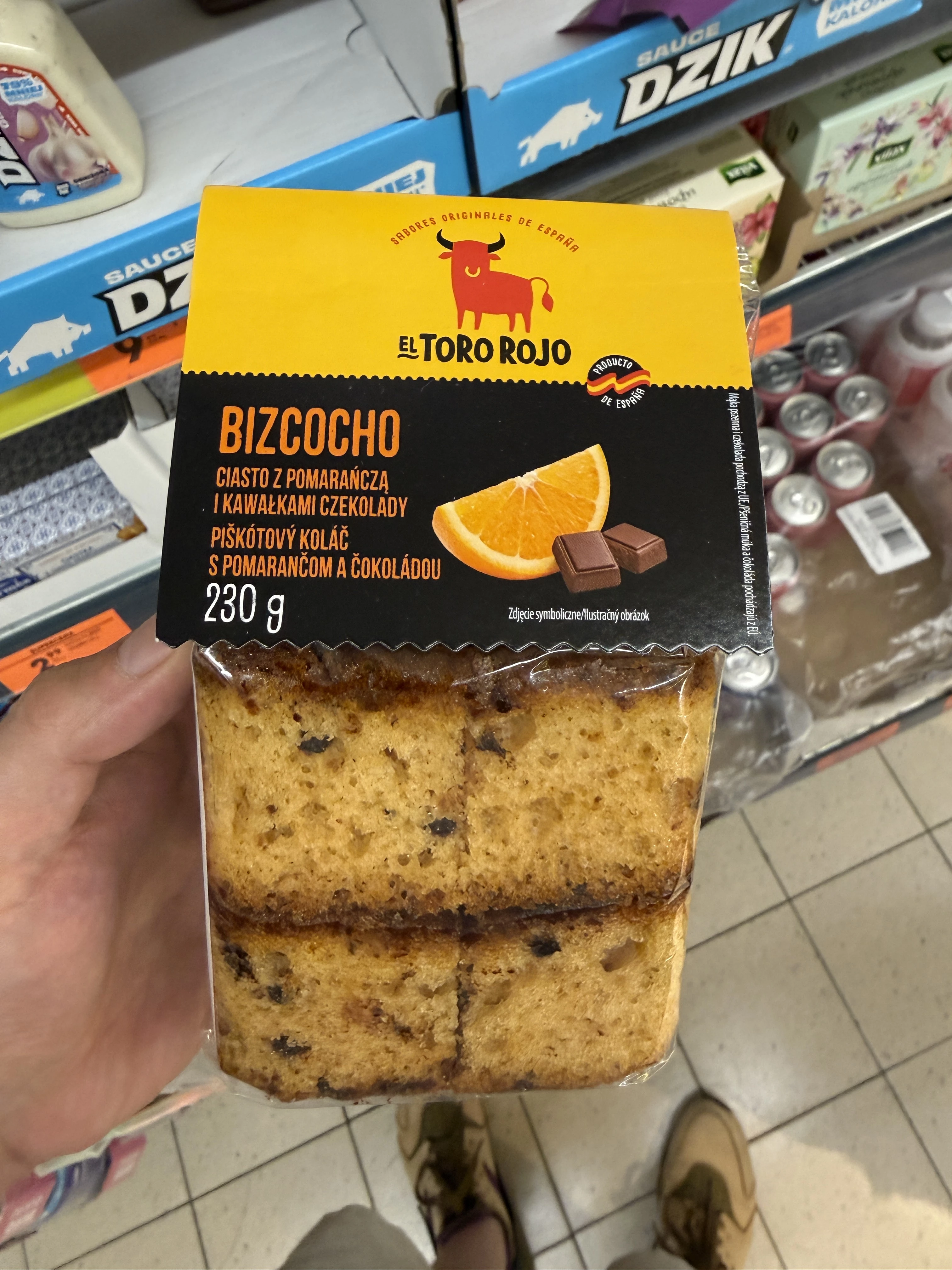 El Toro Rojo Bizcocho Ciasto z pomarańczą i kawałkami czekolady | 230g