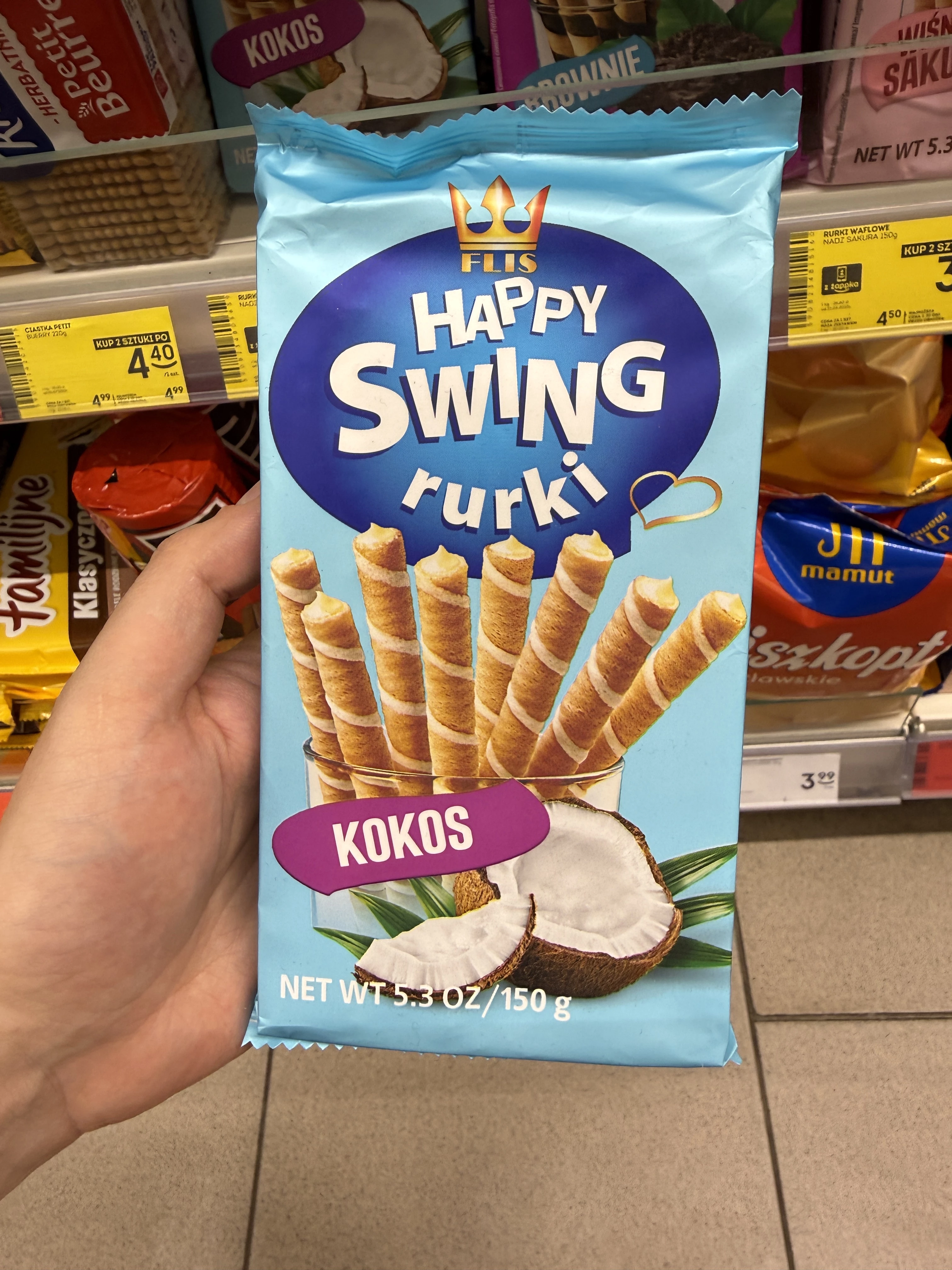 Flis Happy Swing rurki waflowe z kremem kokosowym | 150g