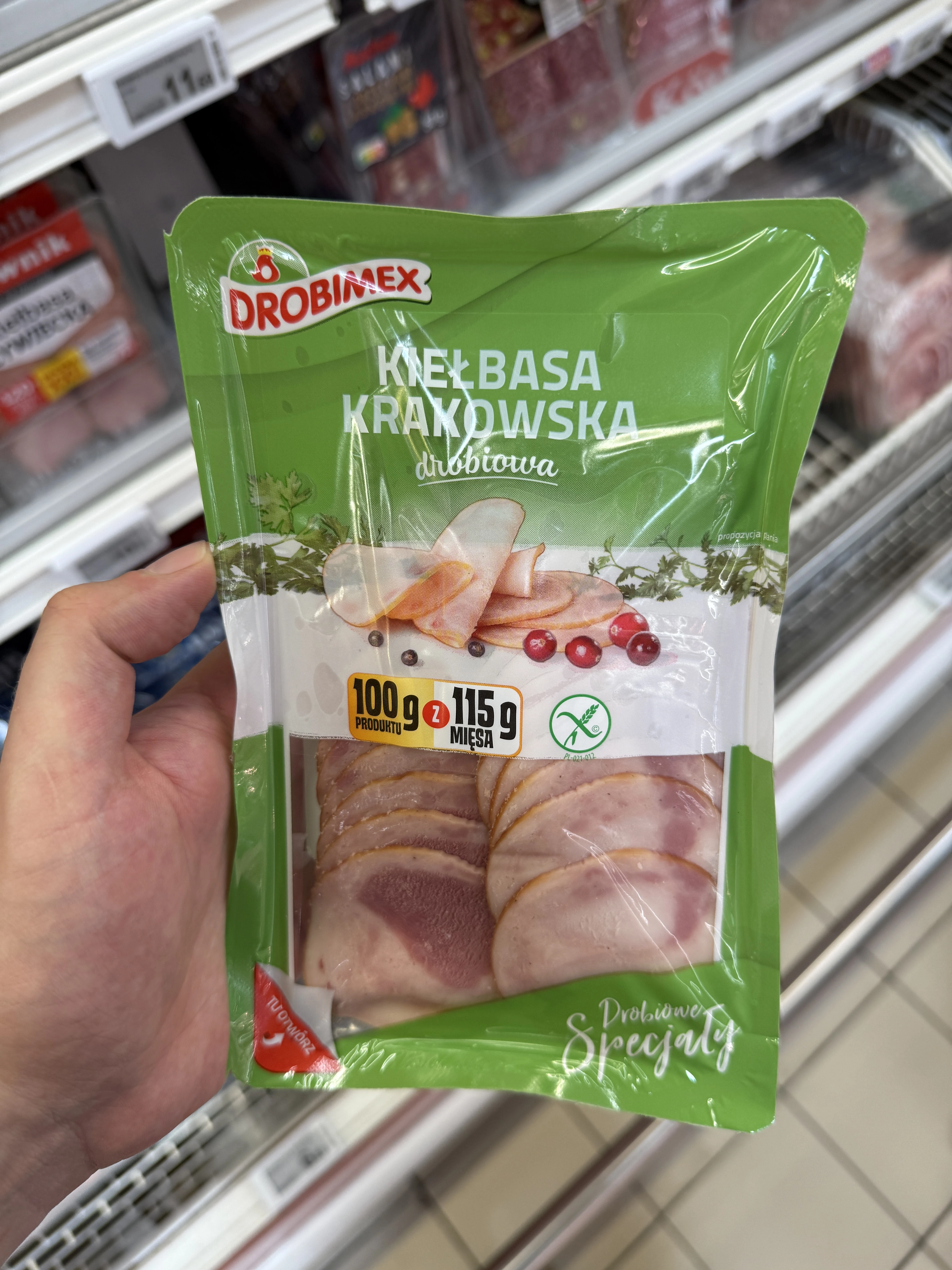 Drobimex Kiełbasa krakowska drobiowa | 100g