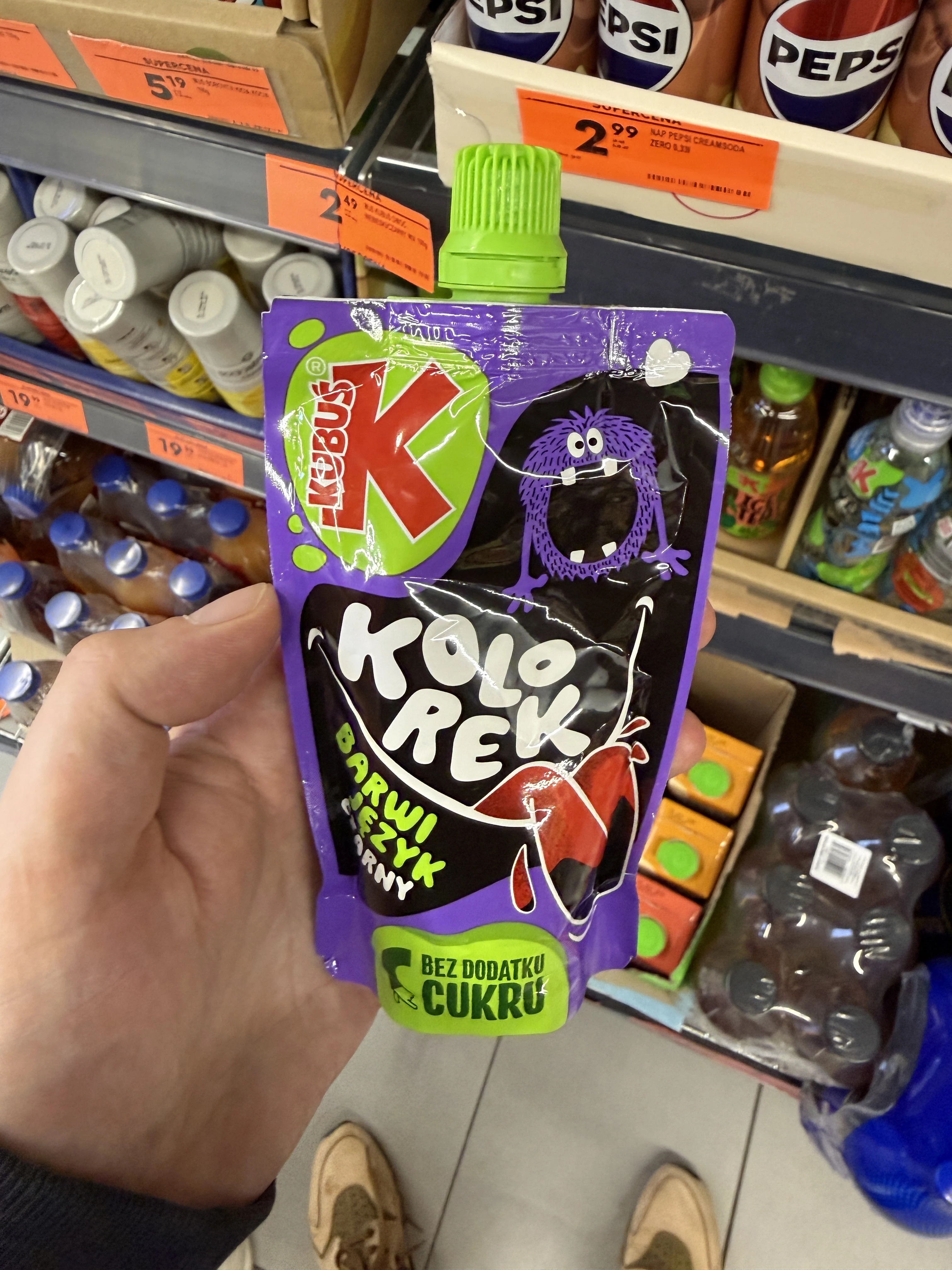 Kubuś Kolorek Czarny – mus o smaku pitaji barwiący język | 100g