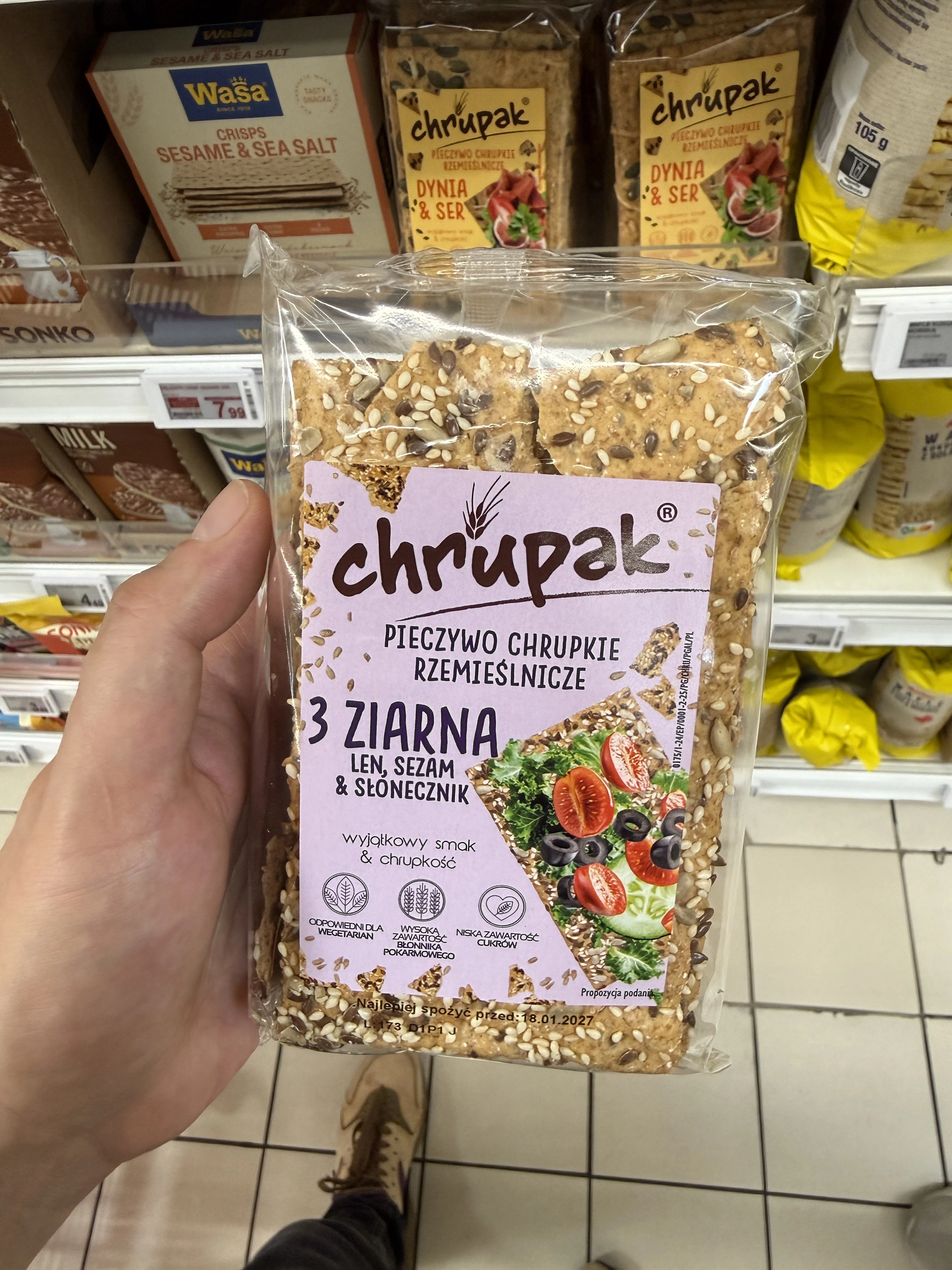 Chrupak Pieczywo Chrupkie 3 Ziarna | 135g