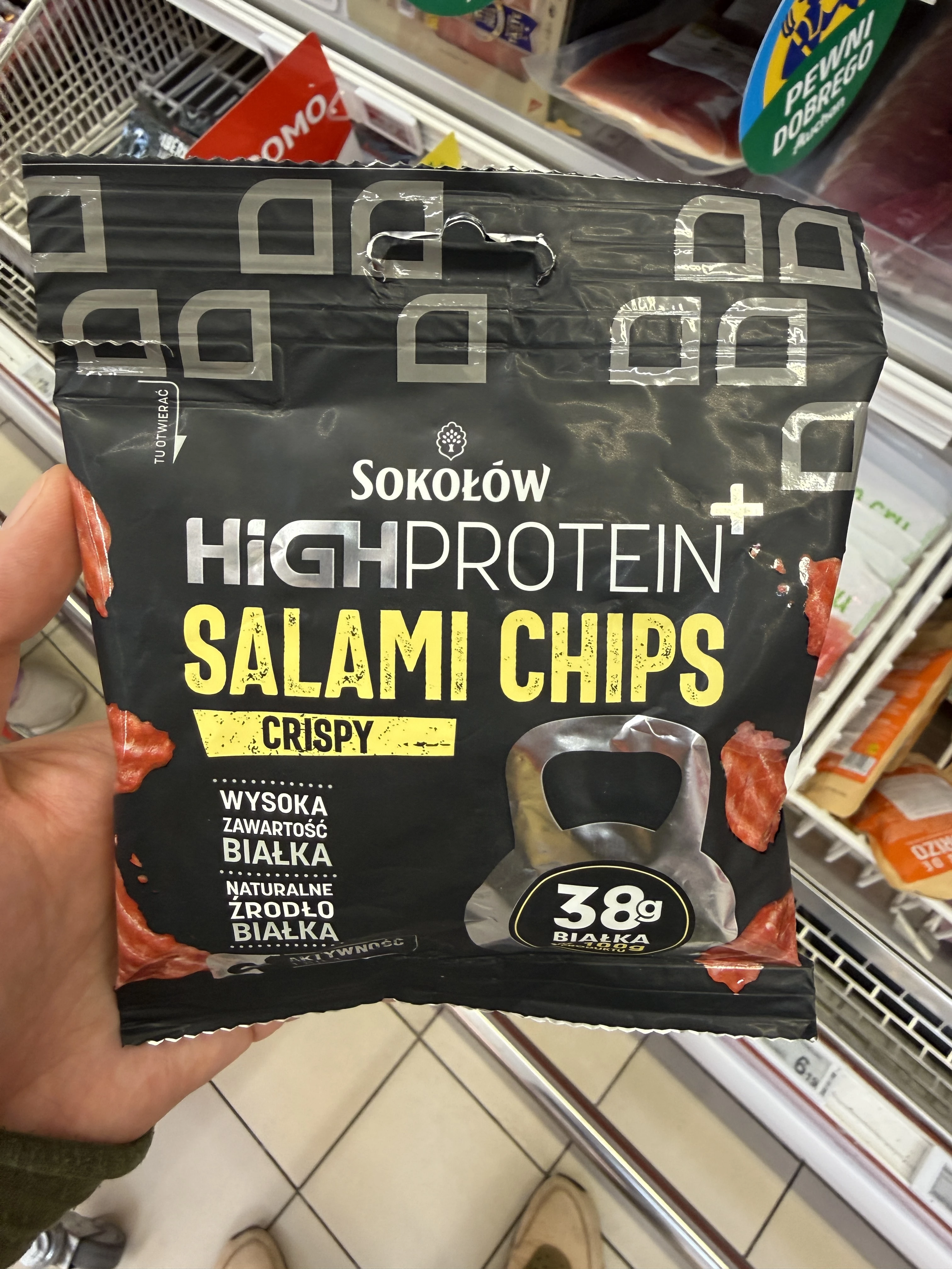 Sokołów High Protein+ Salami Chips Crispy | 25g