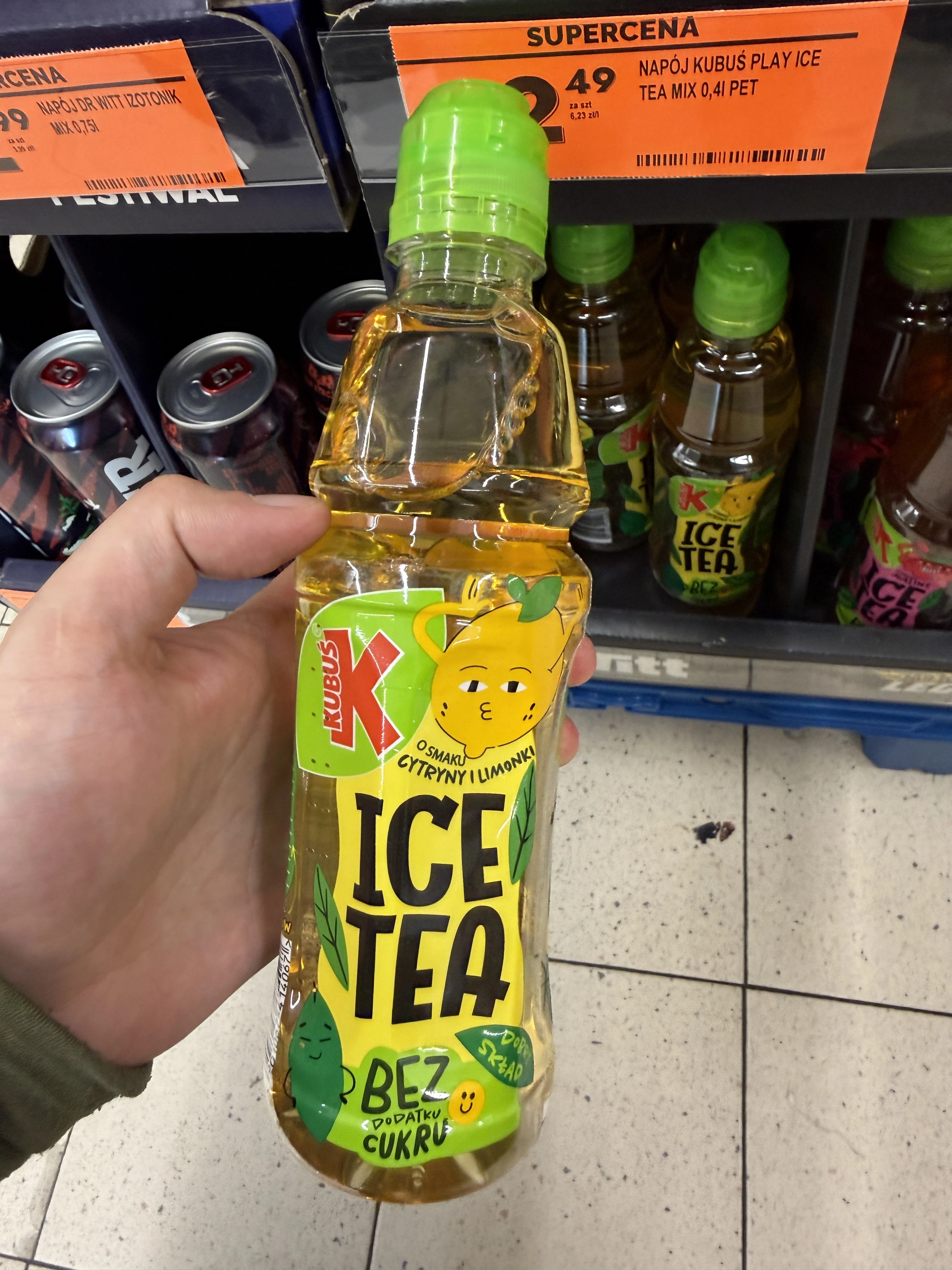 Kubuś Play Ice Tea o smaku cytryny i limonki | 400ml
