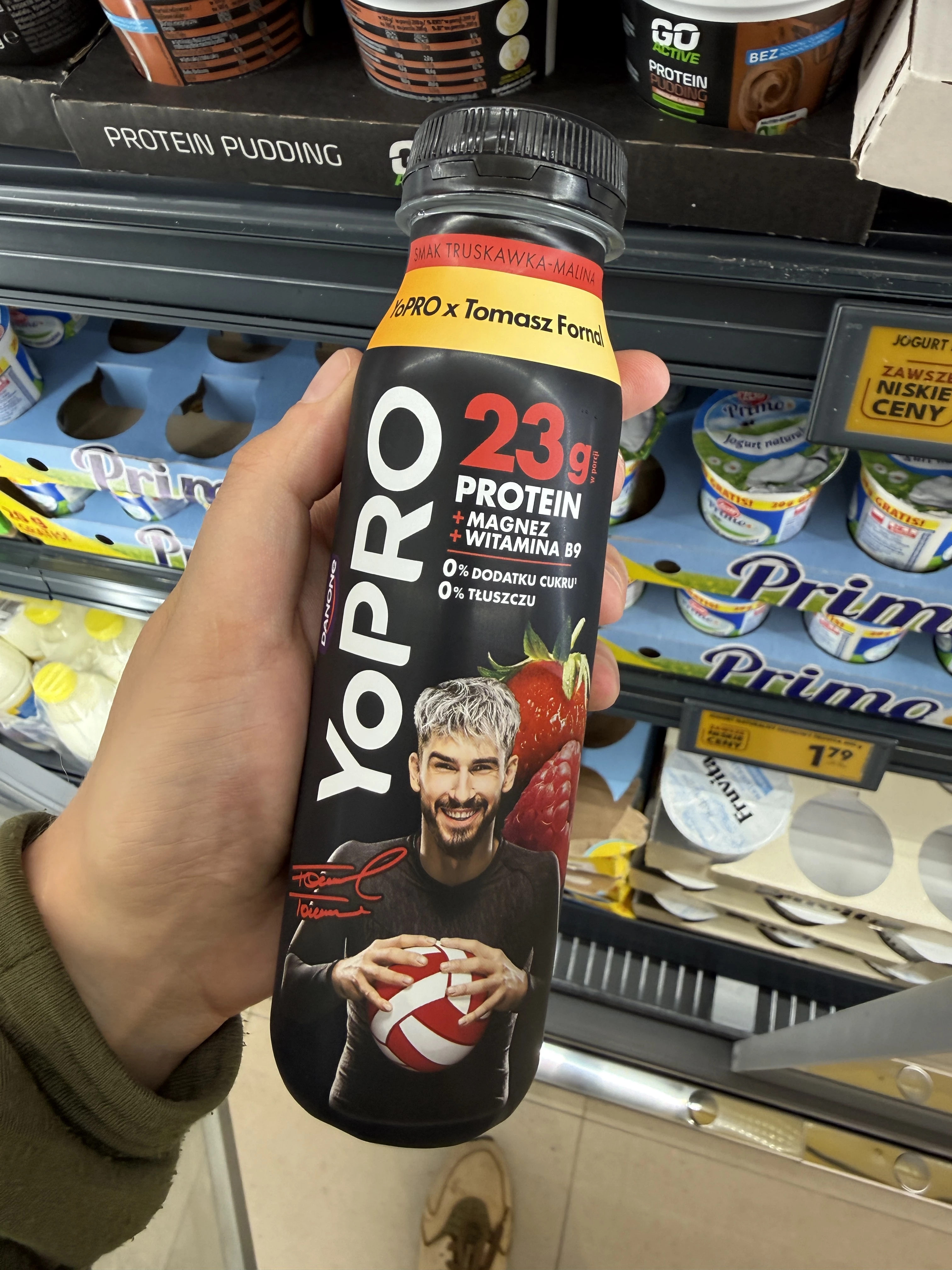Danone YoPro Jogurt pitny smak truskawka-malina | 270g