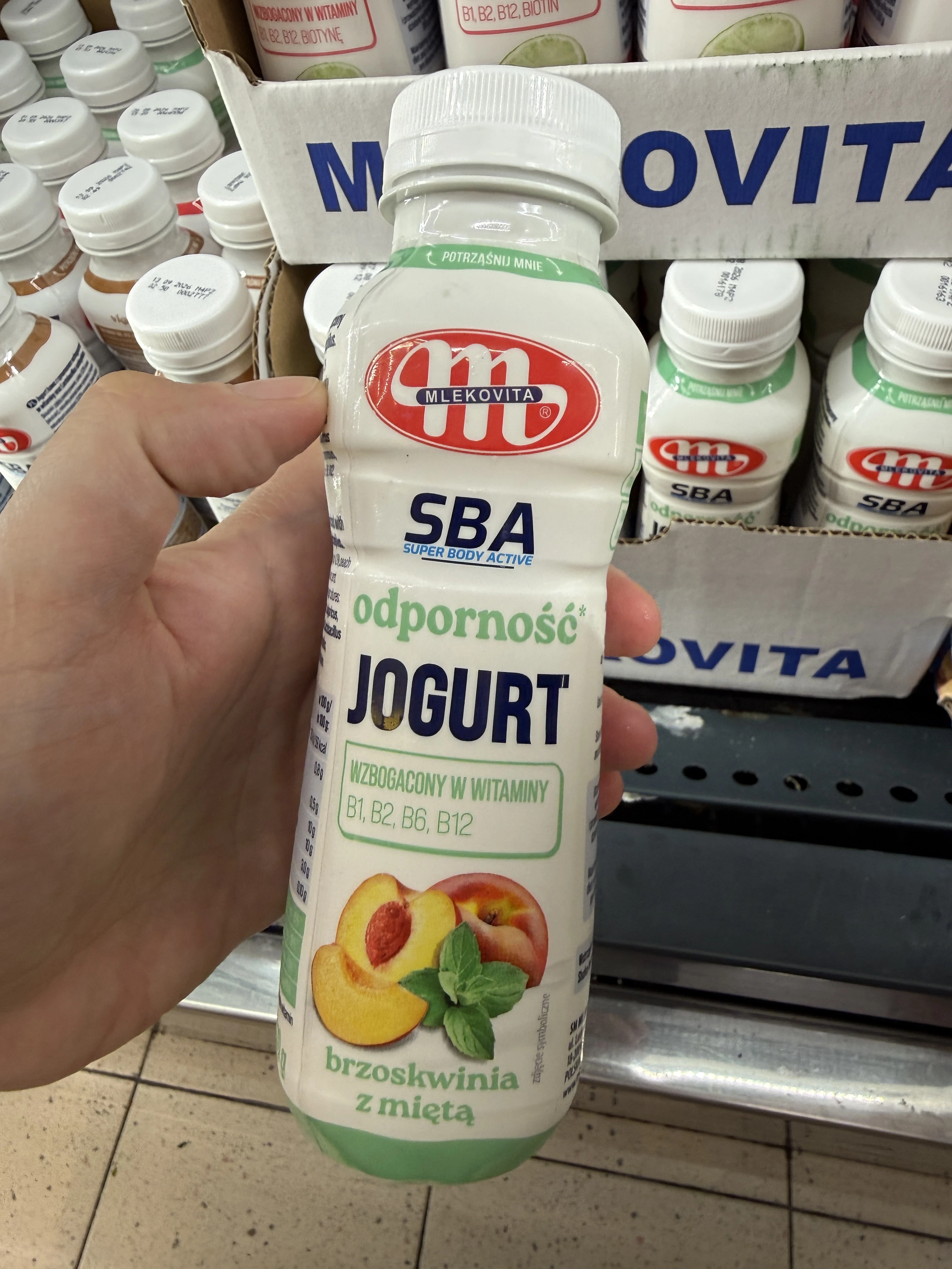 Mlekovita SBA Jogurt odporność brzoskwinia z miętą | 330g
