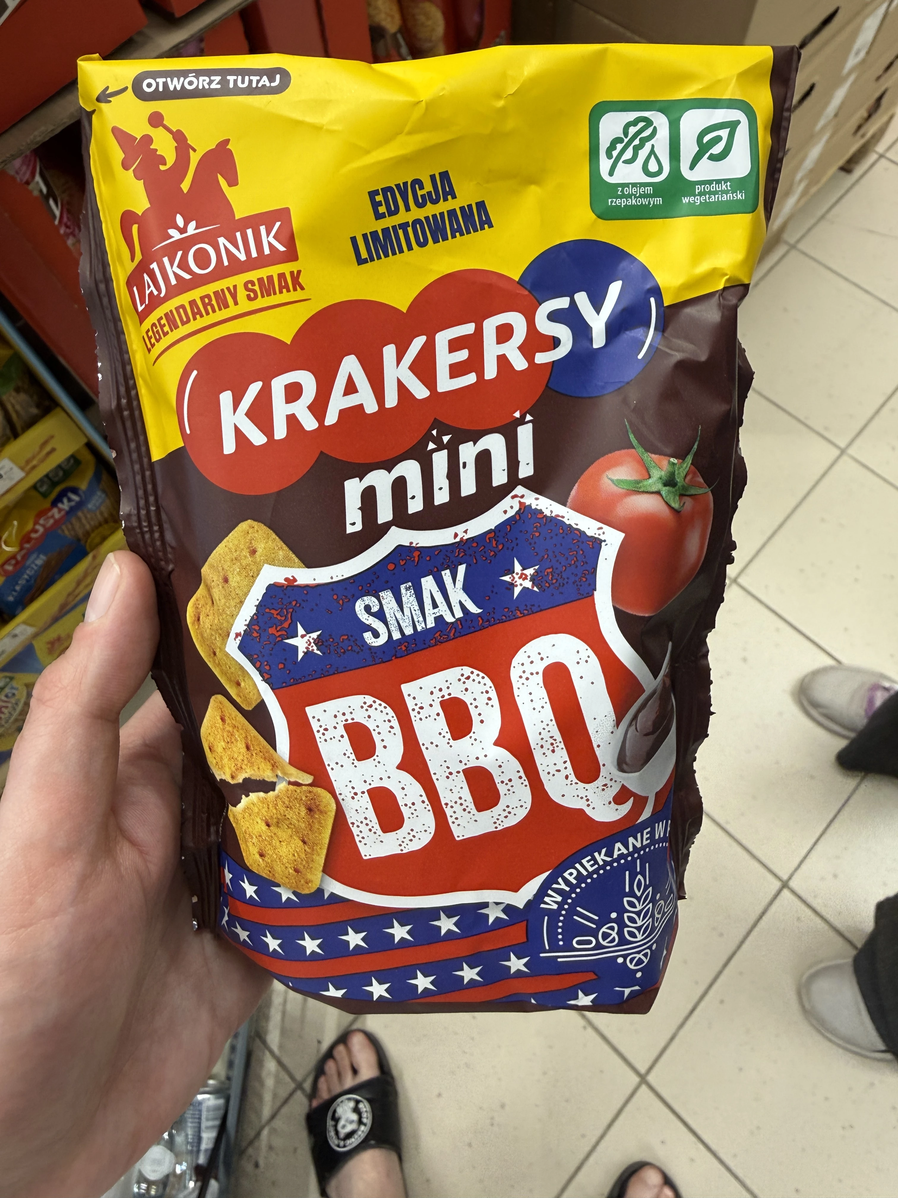 Lajkonik Krakersy mini smak BBQ | 100g