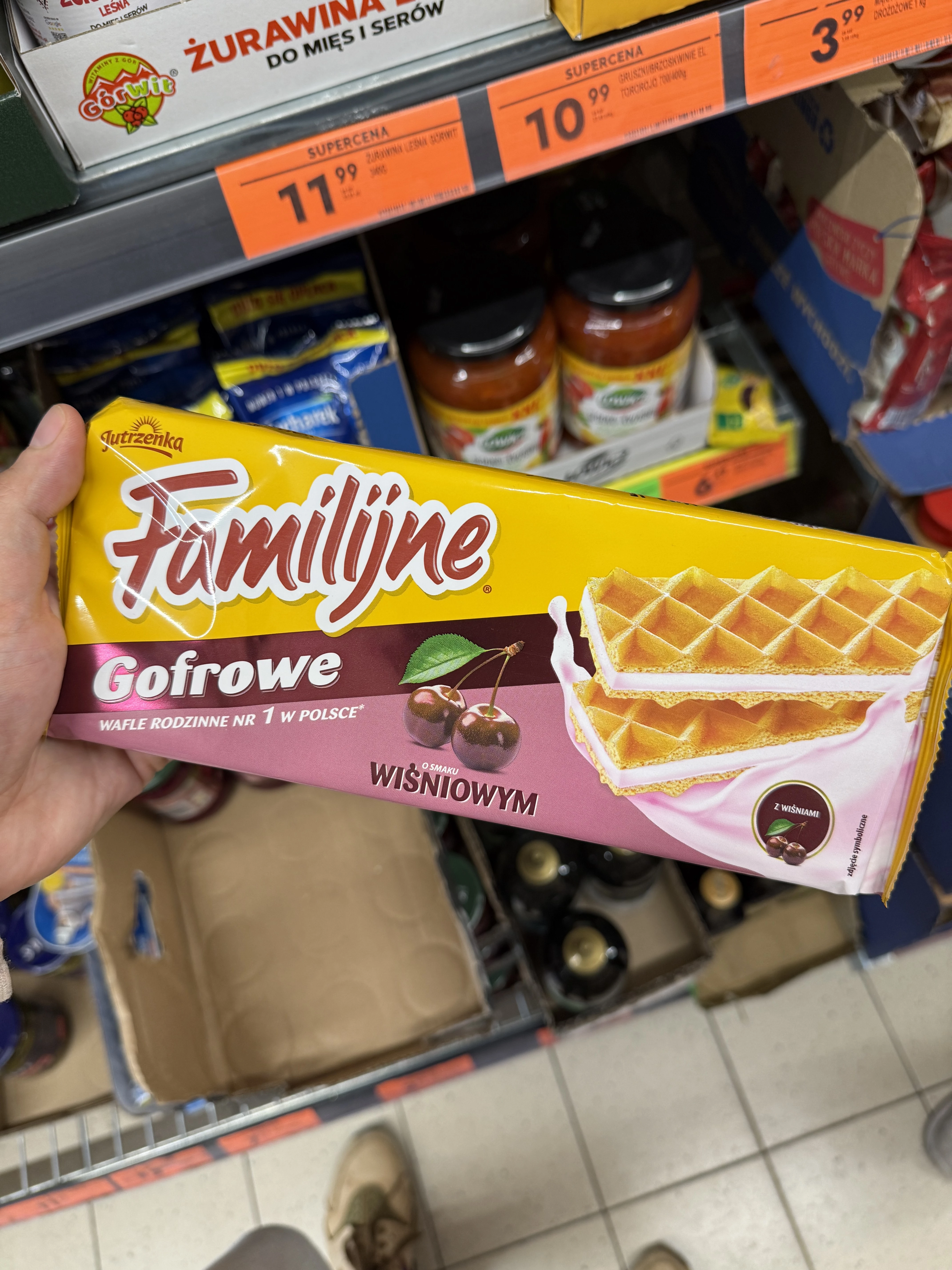 Wafle Familijne Gofrowe wiśniowe | 140g