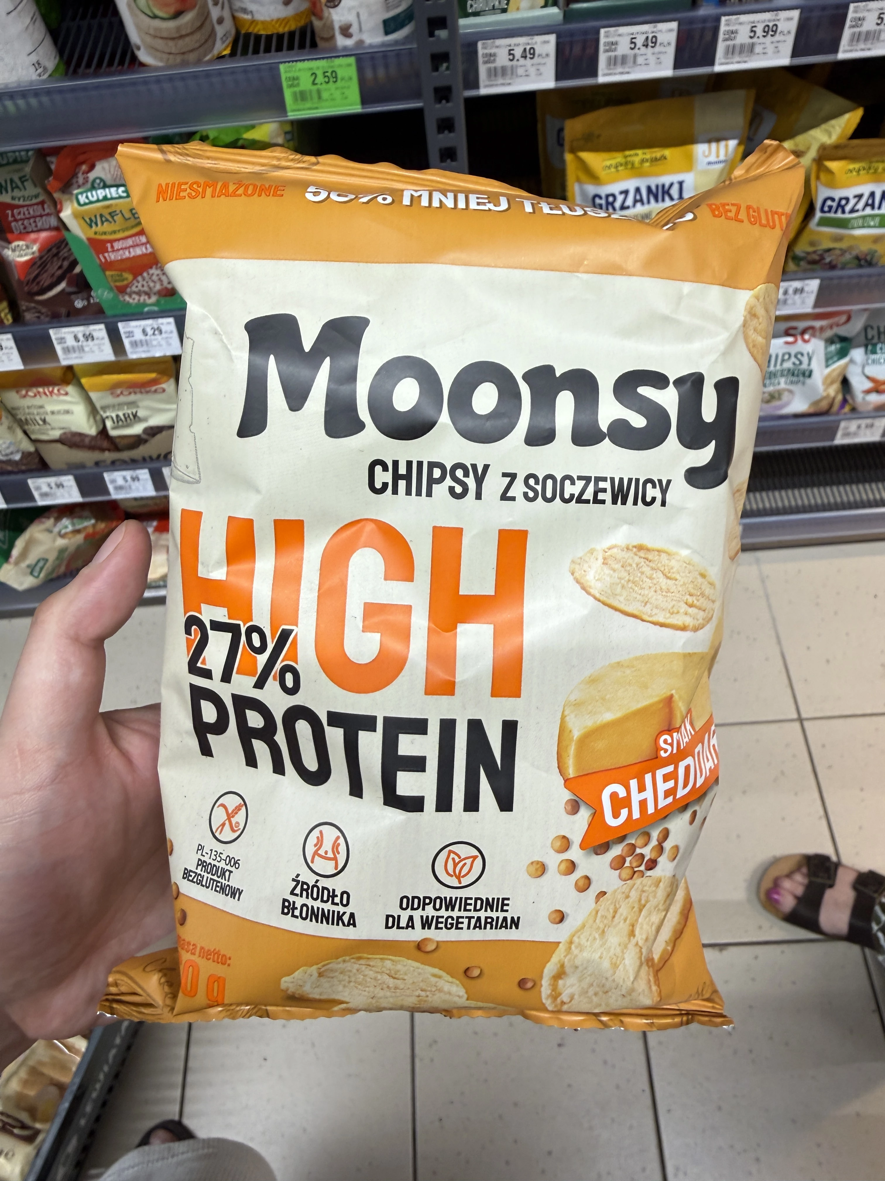 Moonsy Chipsy z Soczewicy Cheddar | 60g