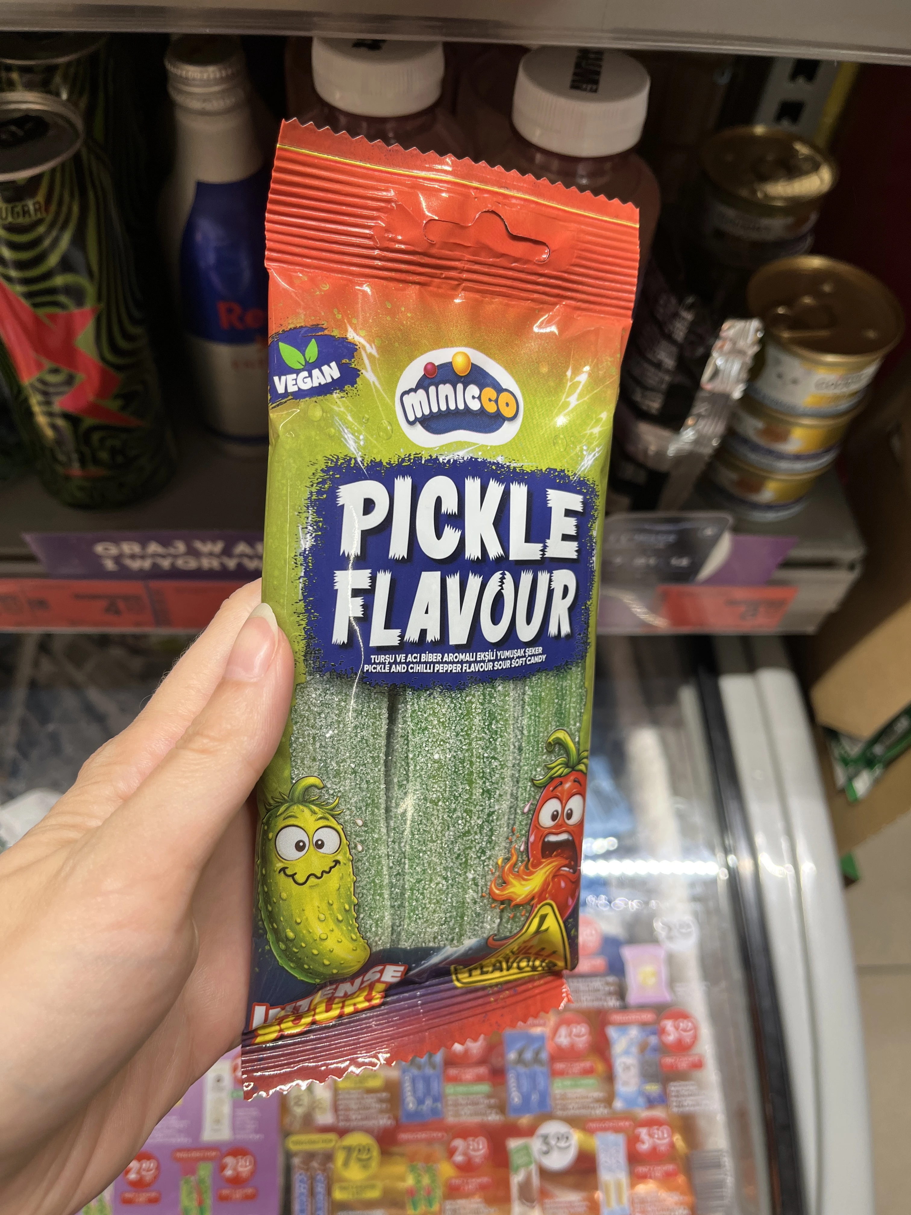 Minicco Pickle Flavour / Sour Belt Flavoured Pickle and Chilli Pepper Pickle and Chilli Pepper Flavour Sour Soft Candy | 100g