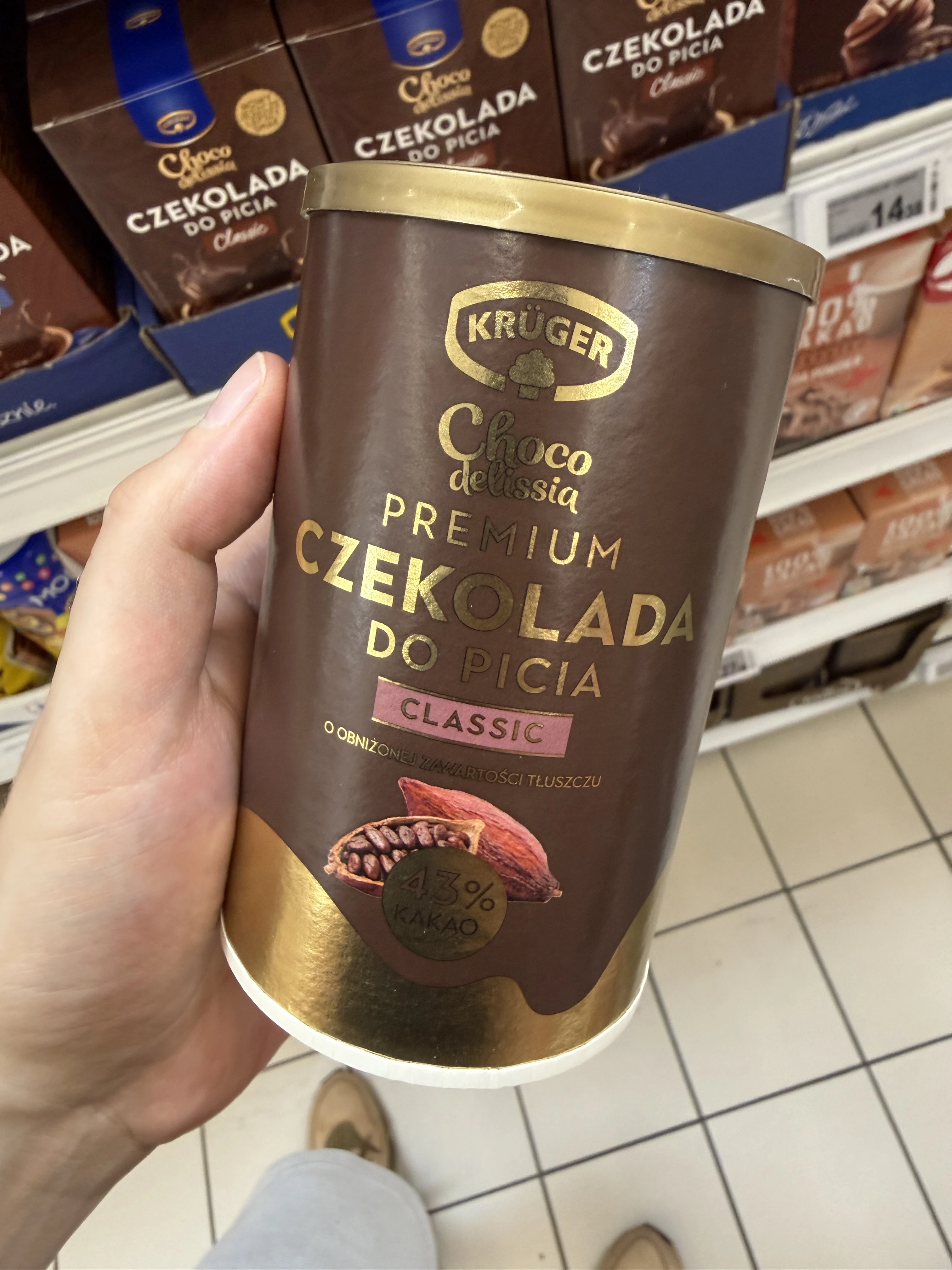 Krüger Choco Delissia Premium Czekolada do Picia Classic o obniżonej zawartości tłuszczu | 220g