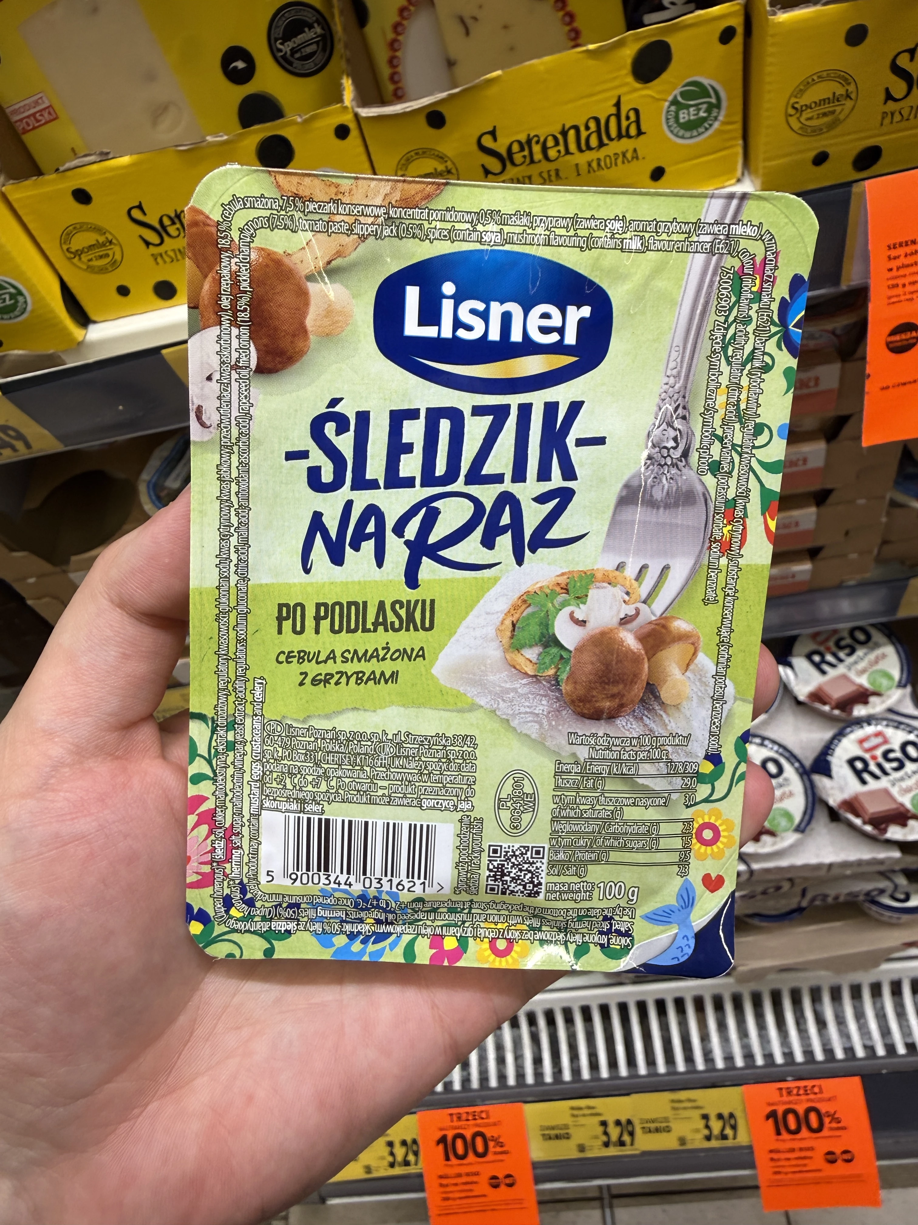 Lisner Śledzik na raz Po Podlasku Cebula smażona z grzybami | 100g