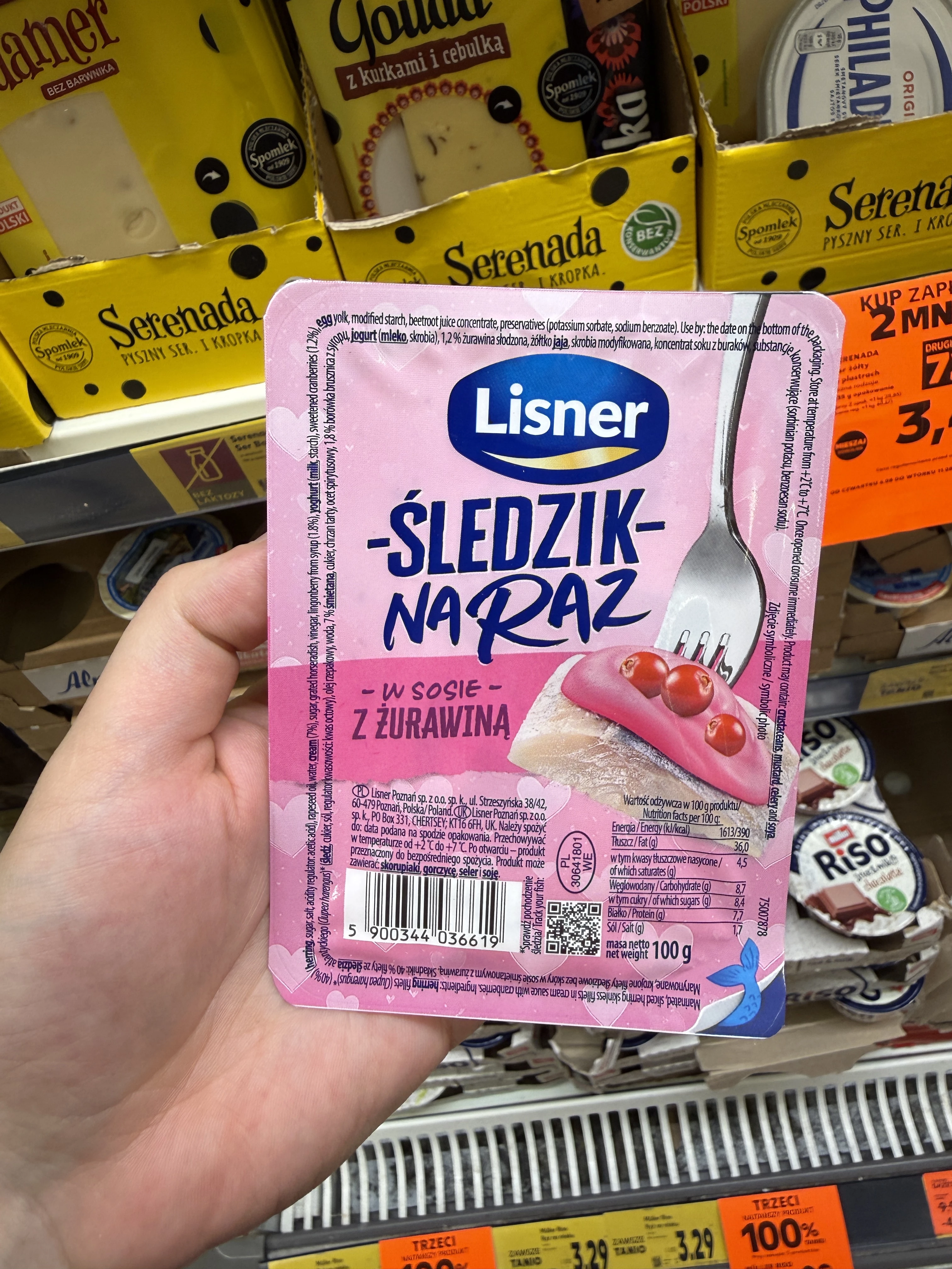 Lisner Śledzik na raz w sosie z żurawiną | 100g
