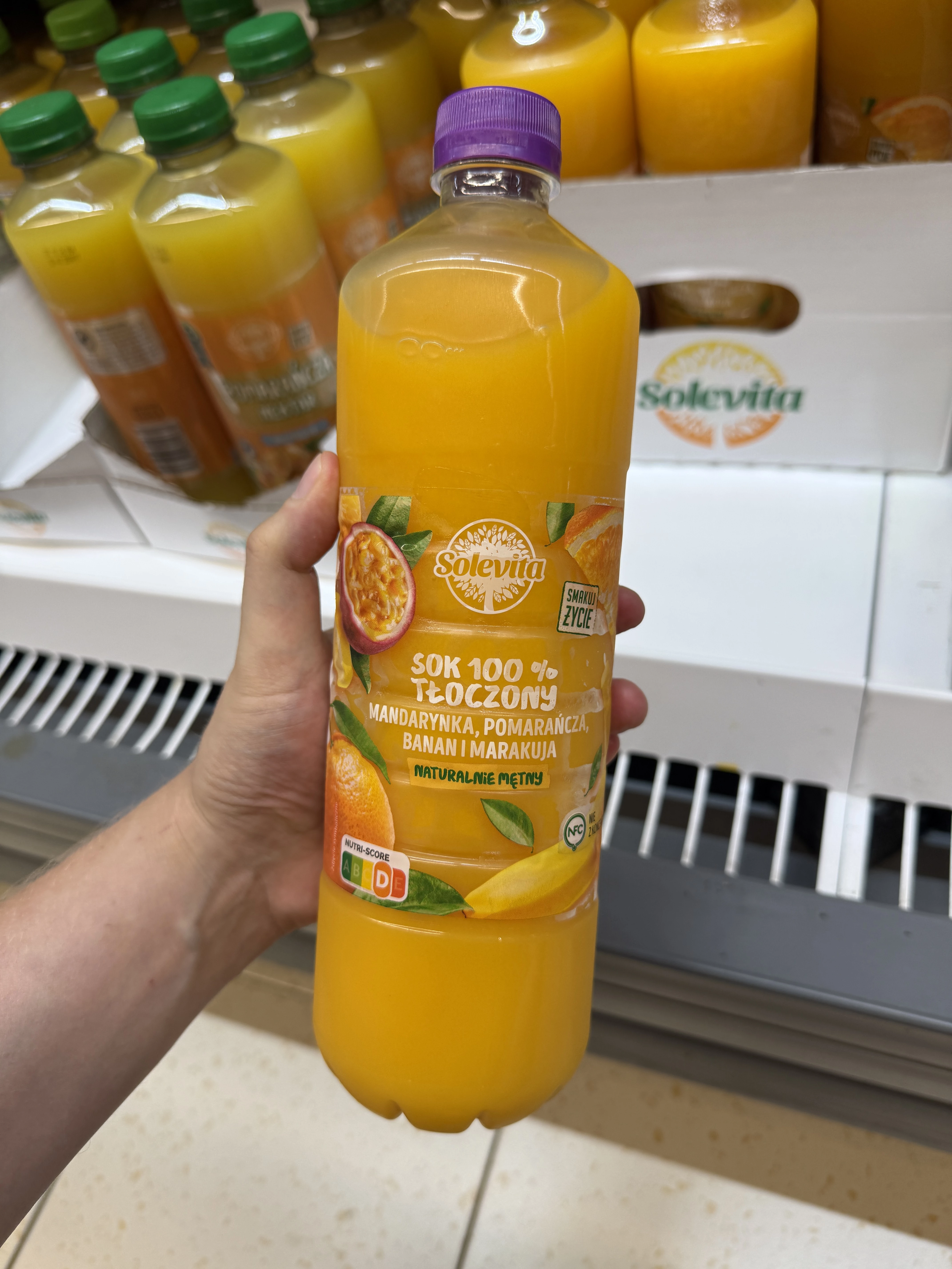Solevita Sok 100% tłoczony mandarynka pomarańcza banan marakuja | 1000ml