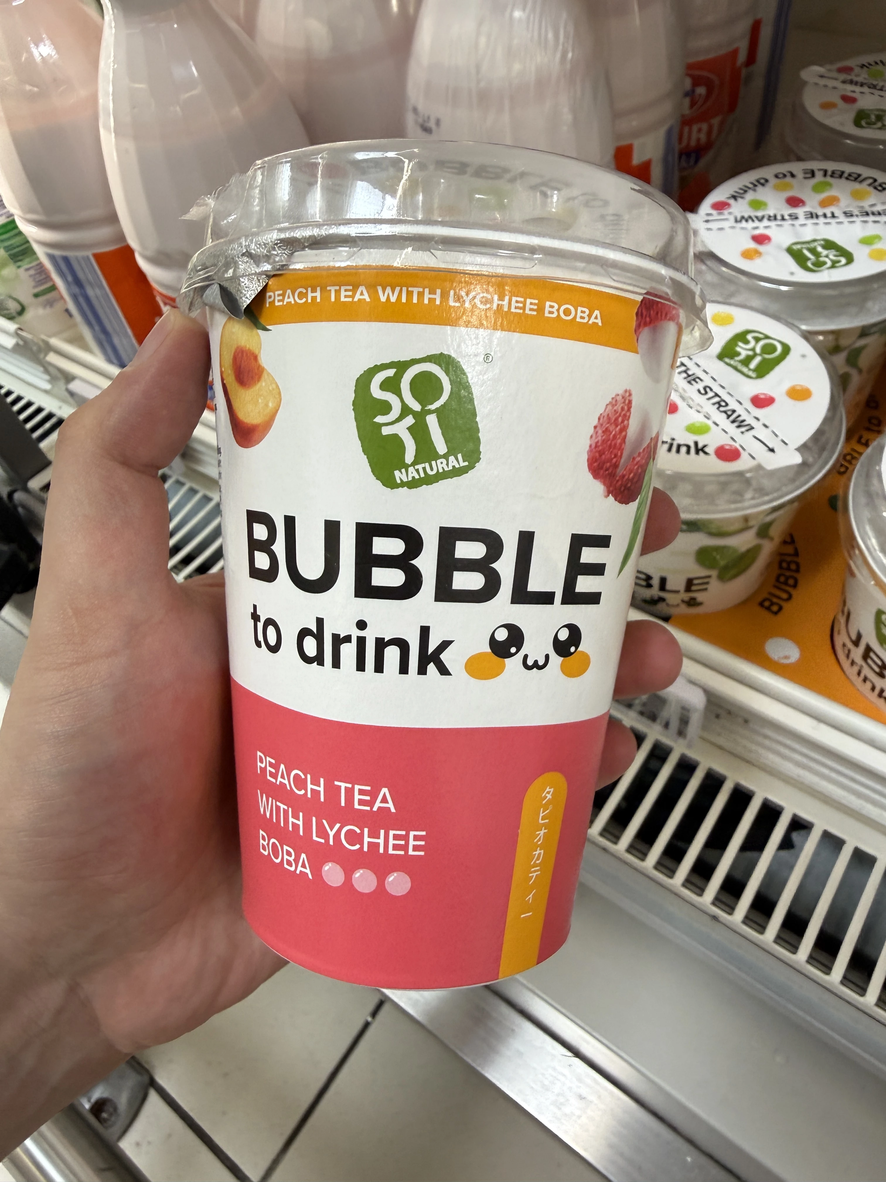 So Ti Natural Bubble to drink Peach Tea with Lychee Boba | 400ml
