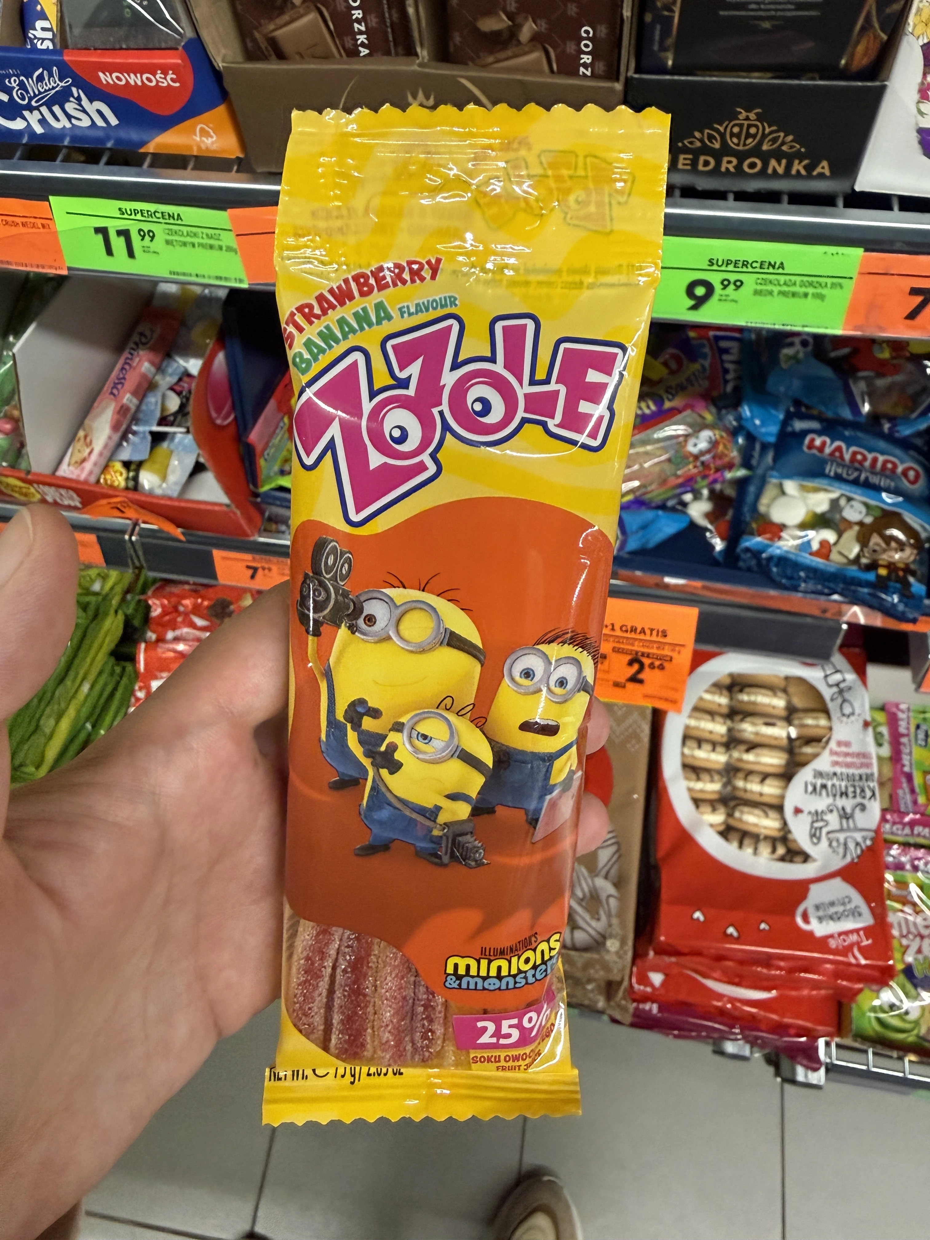 Zozole żelki o smaku bananowo-truskawkowym Minions & Monsters | 75g