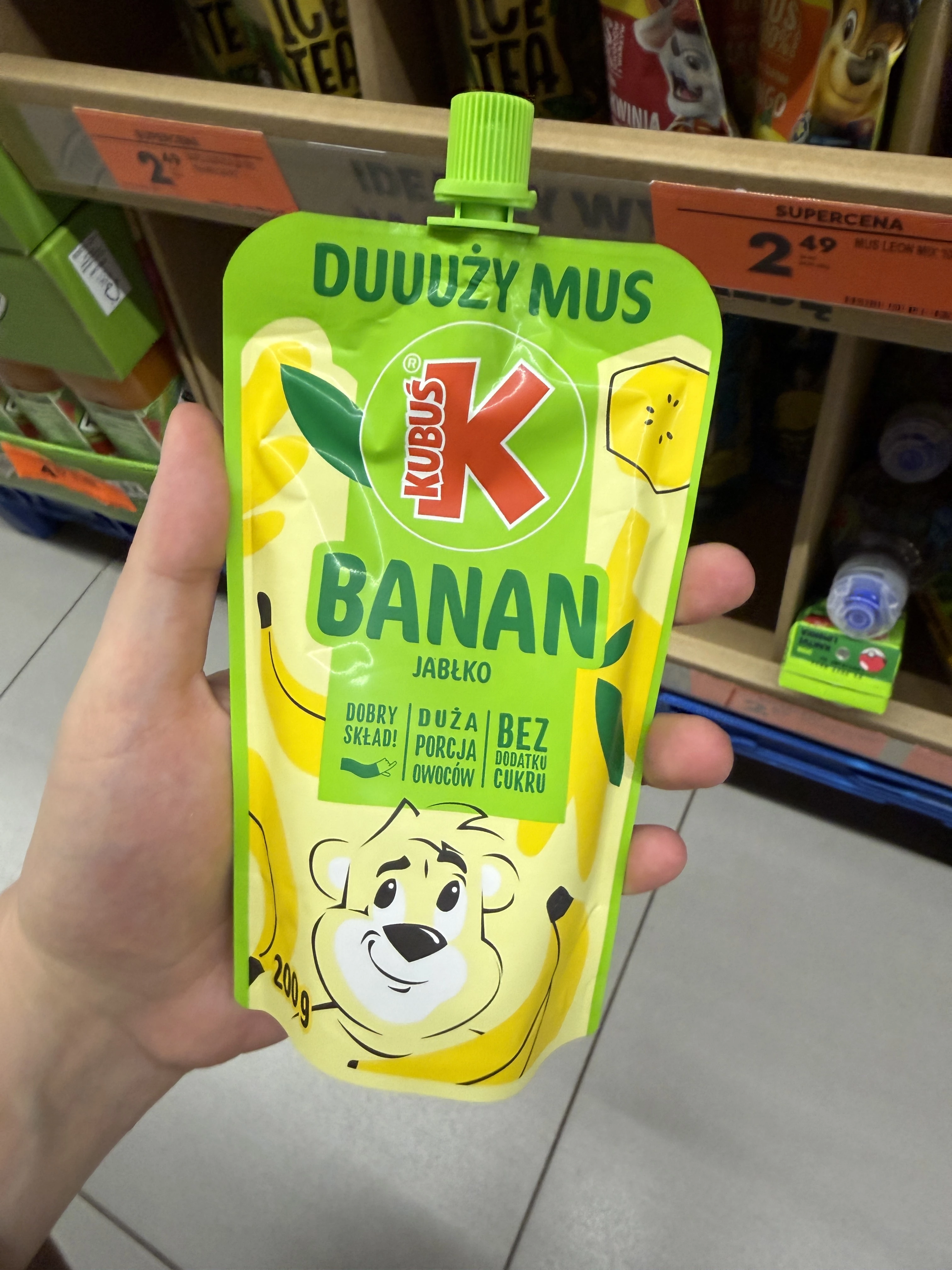 Kubuś Duży Mus Banan Jabłko | 200g