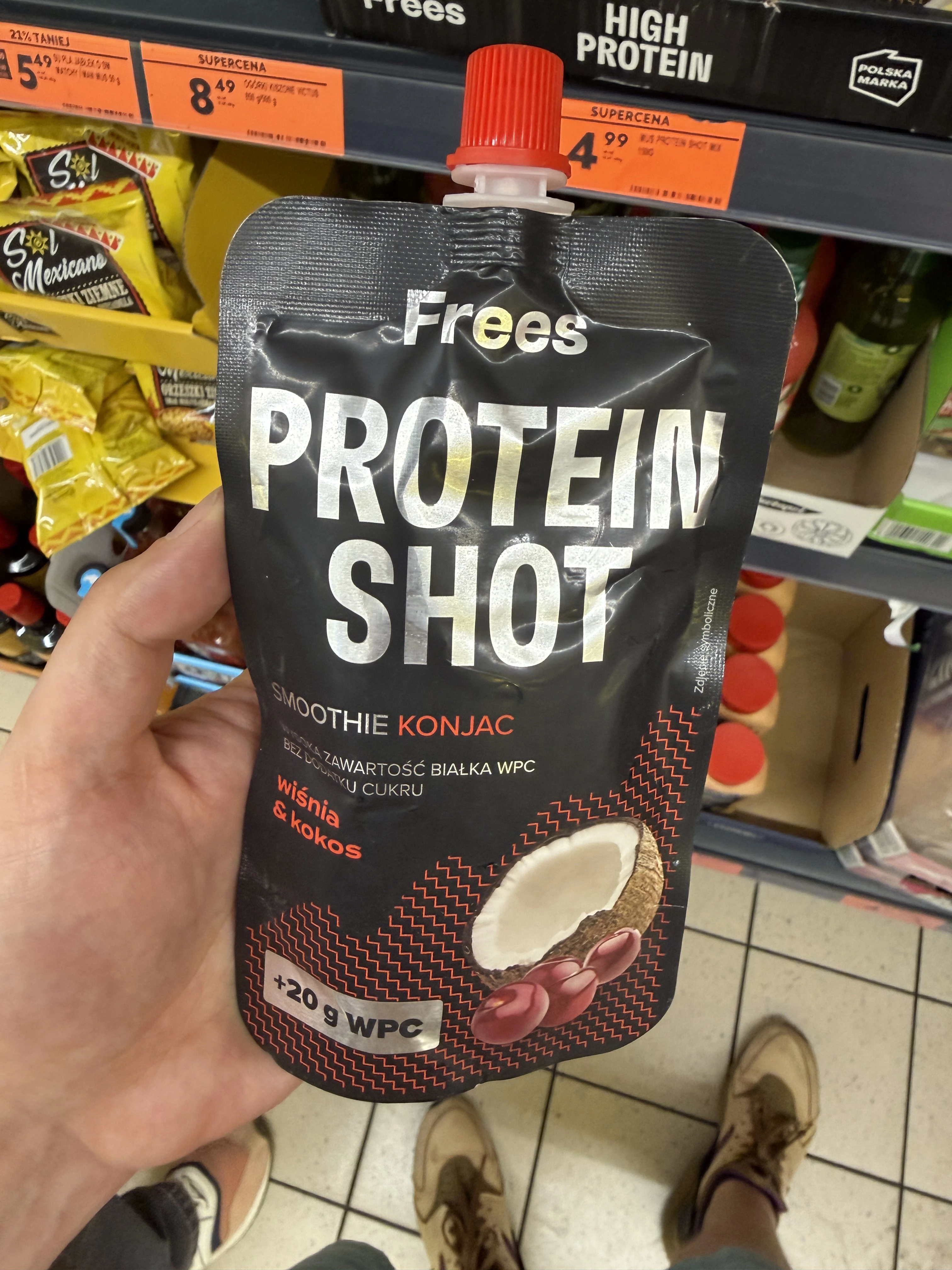 Frees Protein Shot Smoothie Konjac wiśnia & kokos | 150g