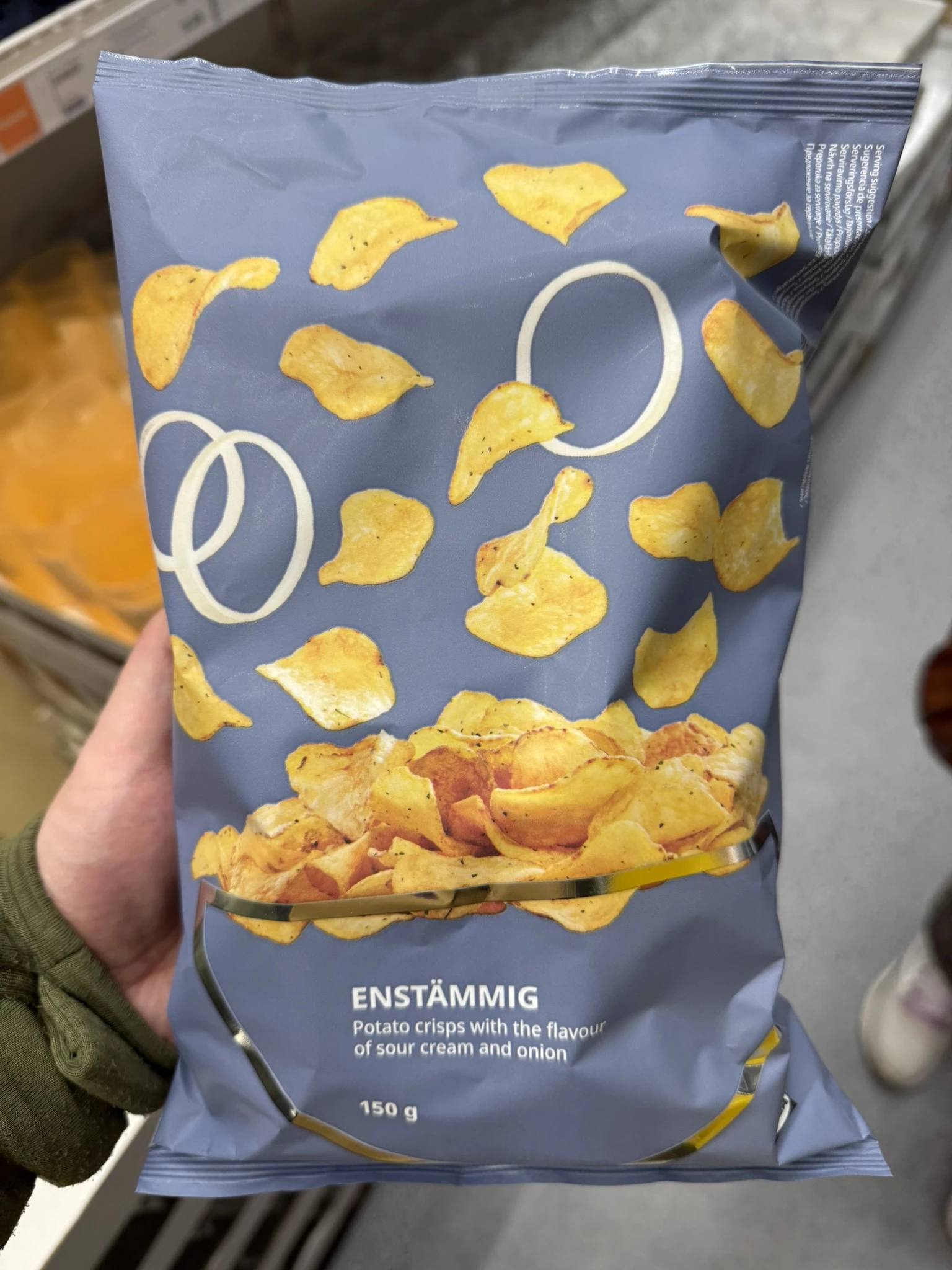 IKEA Enstämmig Potato crisps with the flavour of sour cream and onion | 150g