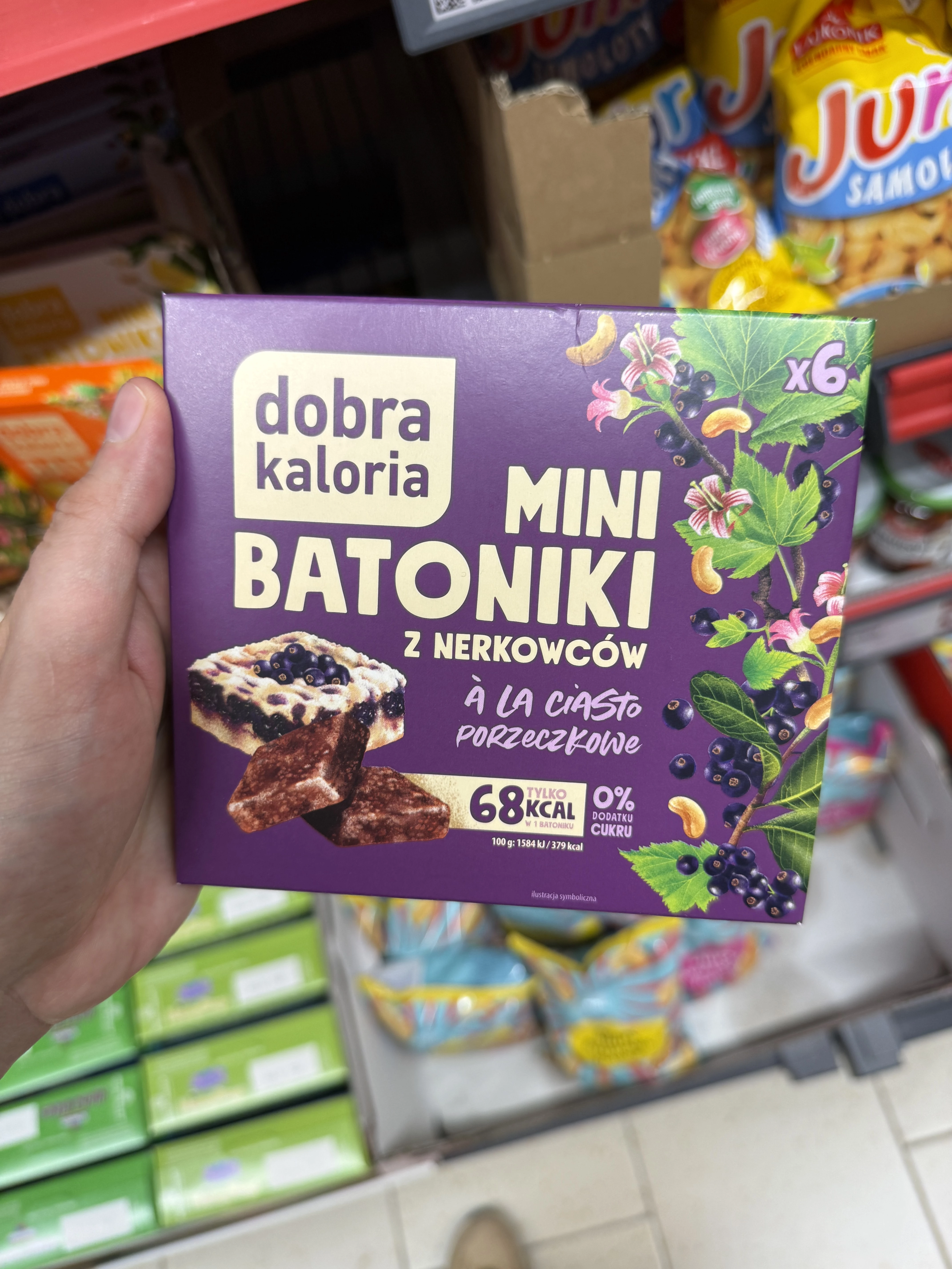 Dobra Kaloria Mini Batoniki z nerkowców à la ciasto porzeczkowe | 108g