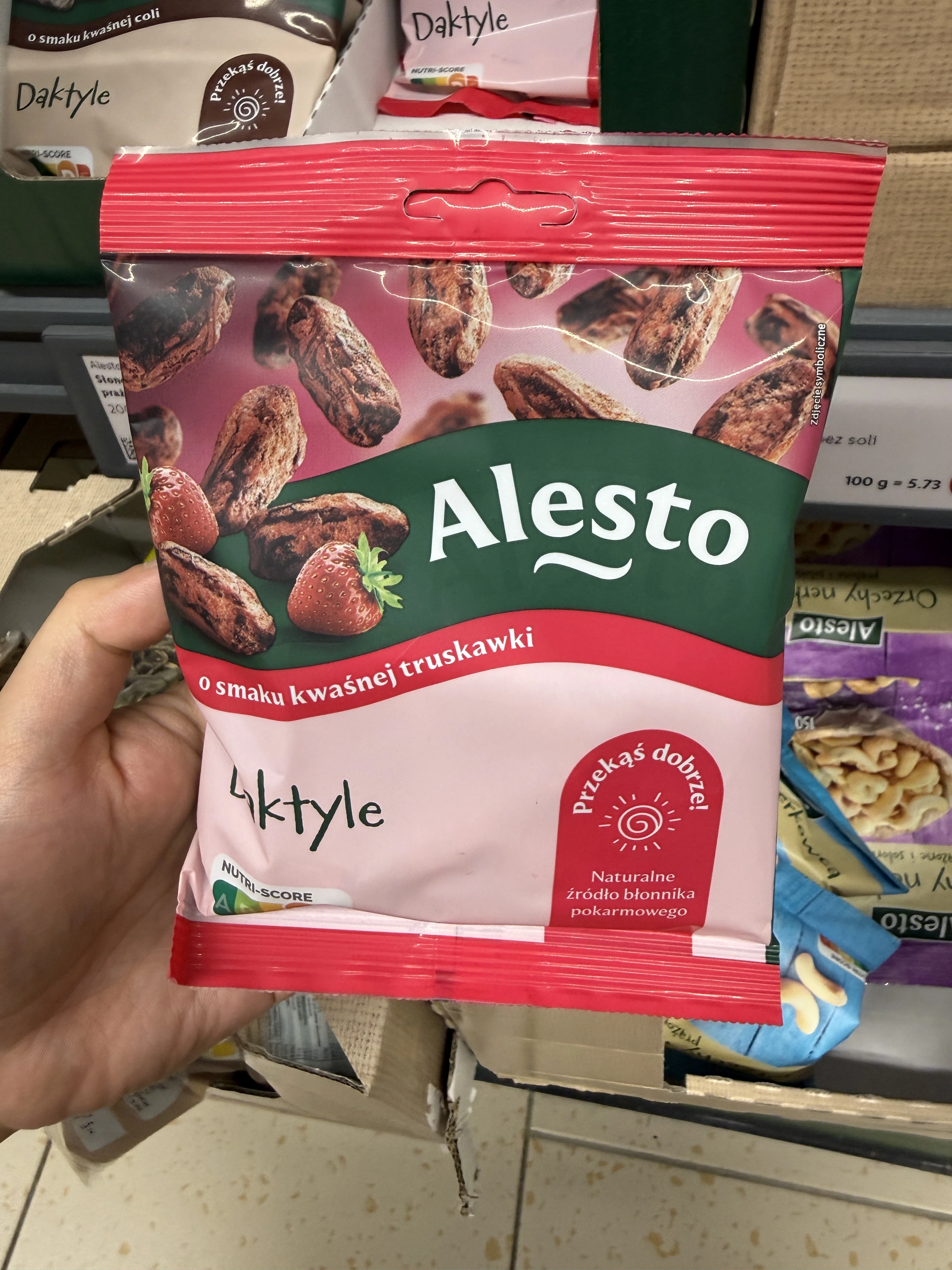 Alesto Daktyle o smaku kwaśnej truskawki | 125g