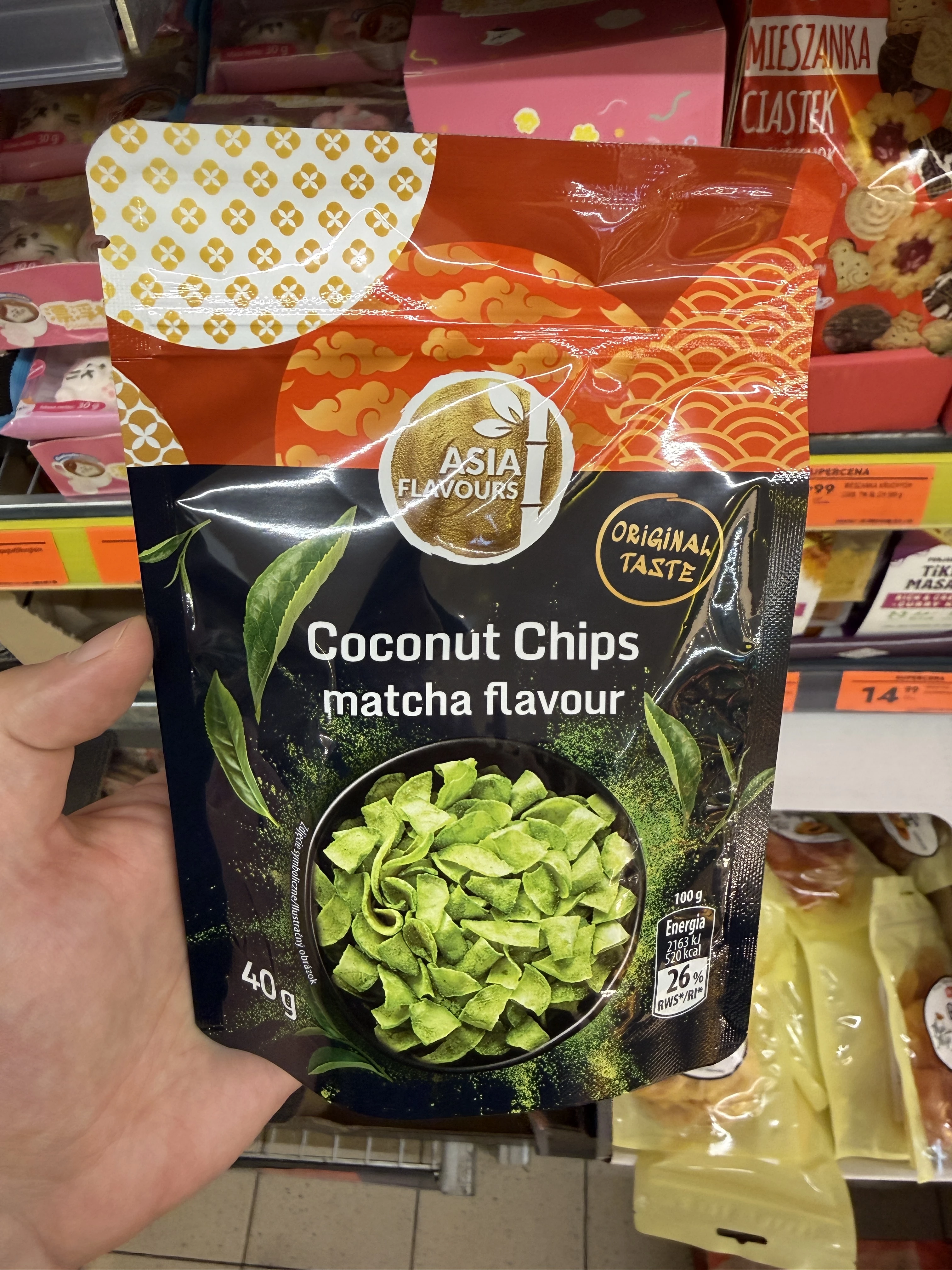 Asia Flavours Chipsy kokosowe matcha | 40g