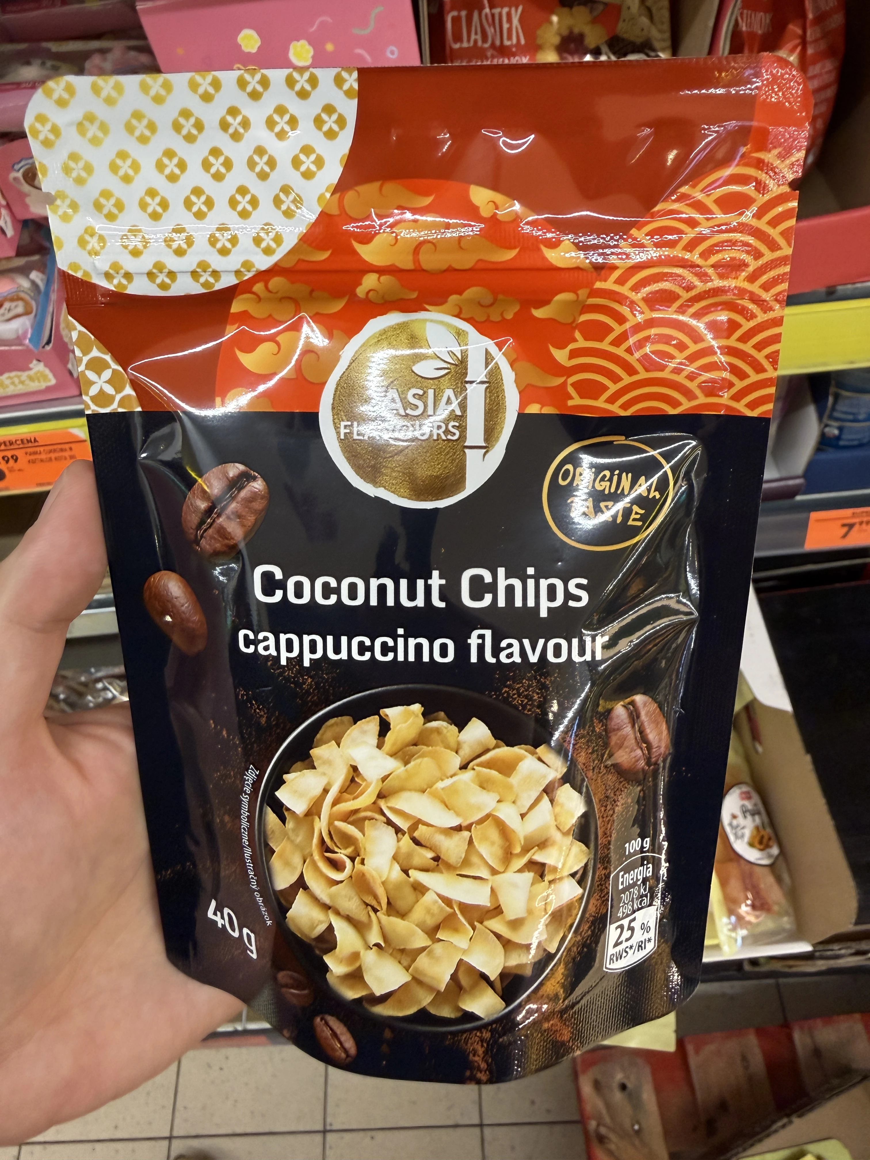 Asia Flavours chipsy kokosowe o smaku cappuccino | 40g