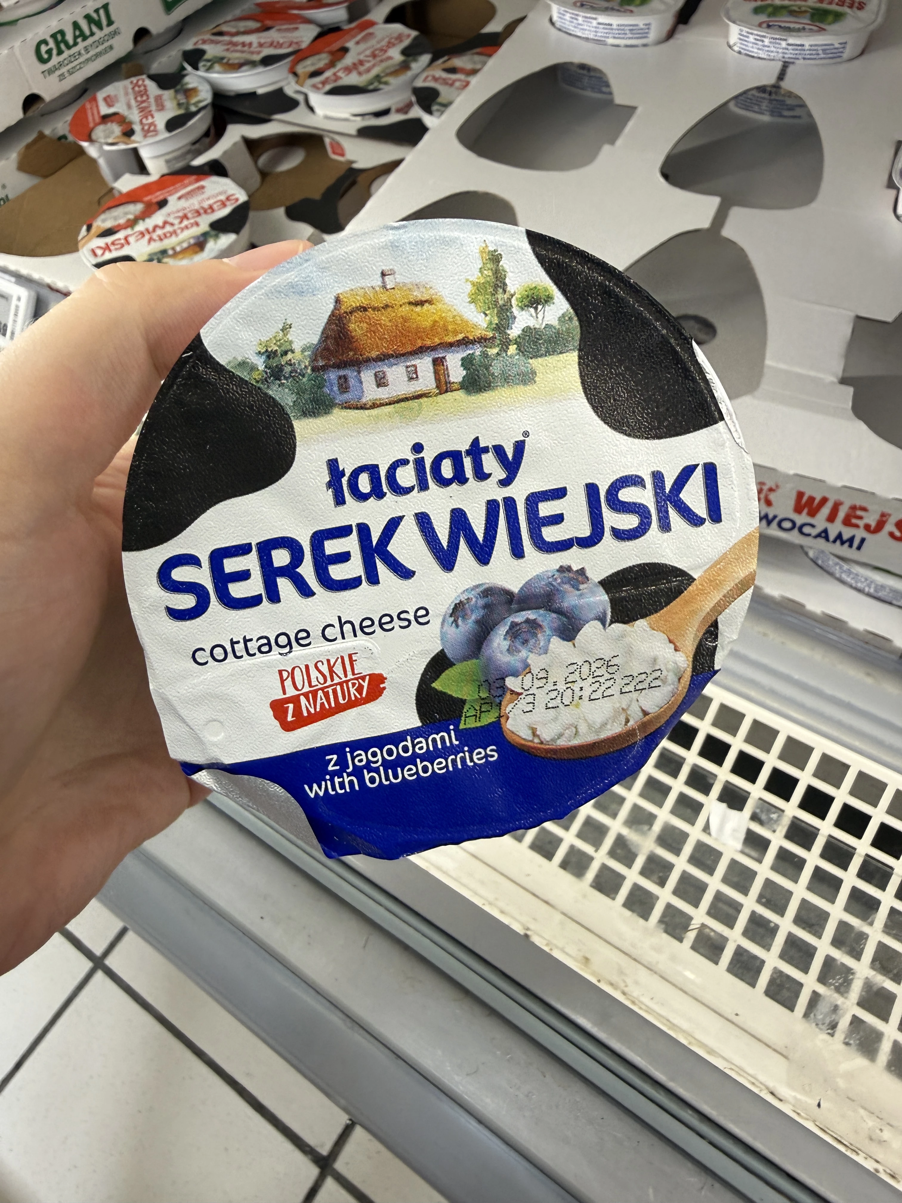 Łaciaty Serek Wiejski z jagodami | 150g
