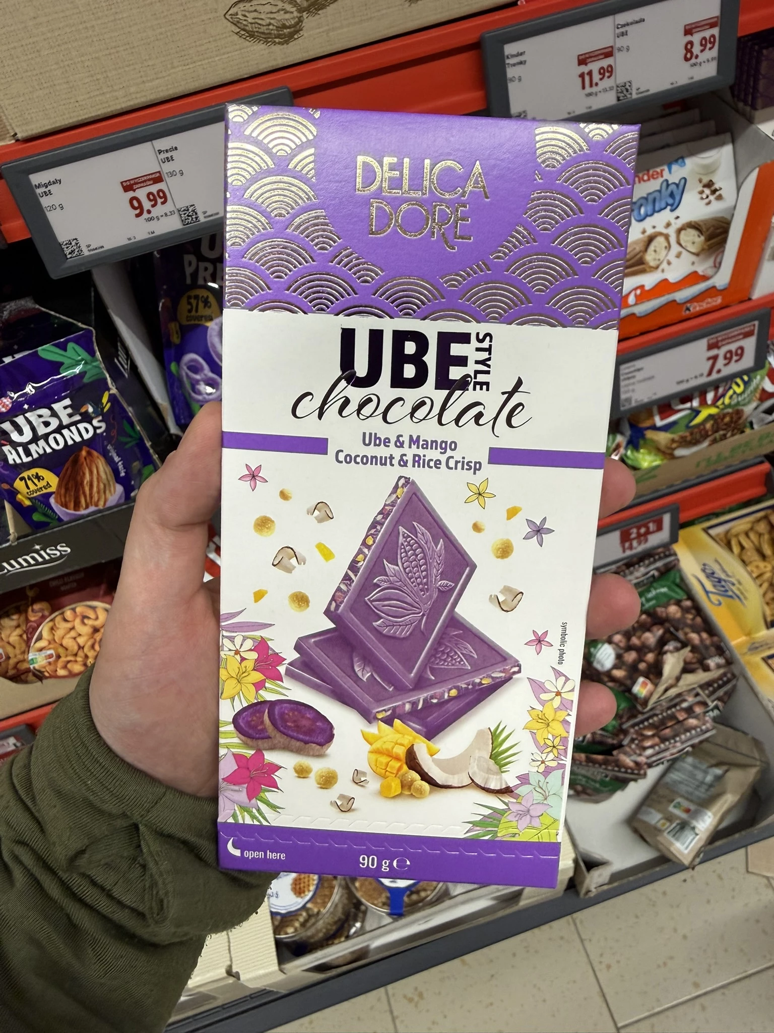 Delica Dore UBE Style Czekolada Ube & Mango Coconut & Rice Crisp | 90g