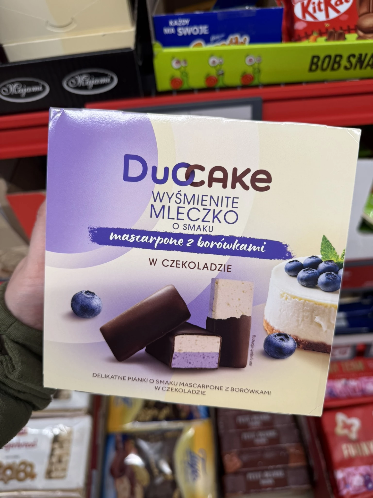 DuoCake Wyśmienite Mleczko o smaku mascarpone z borówkami w czekoladzie | 380g